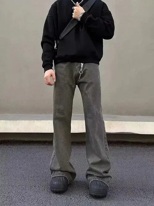 VIBE Vintage washed straight-leg bootcut draped jeans Size US 32 / EU 48 - 7 Thumbnail