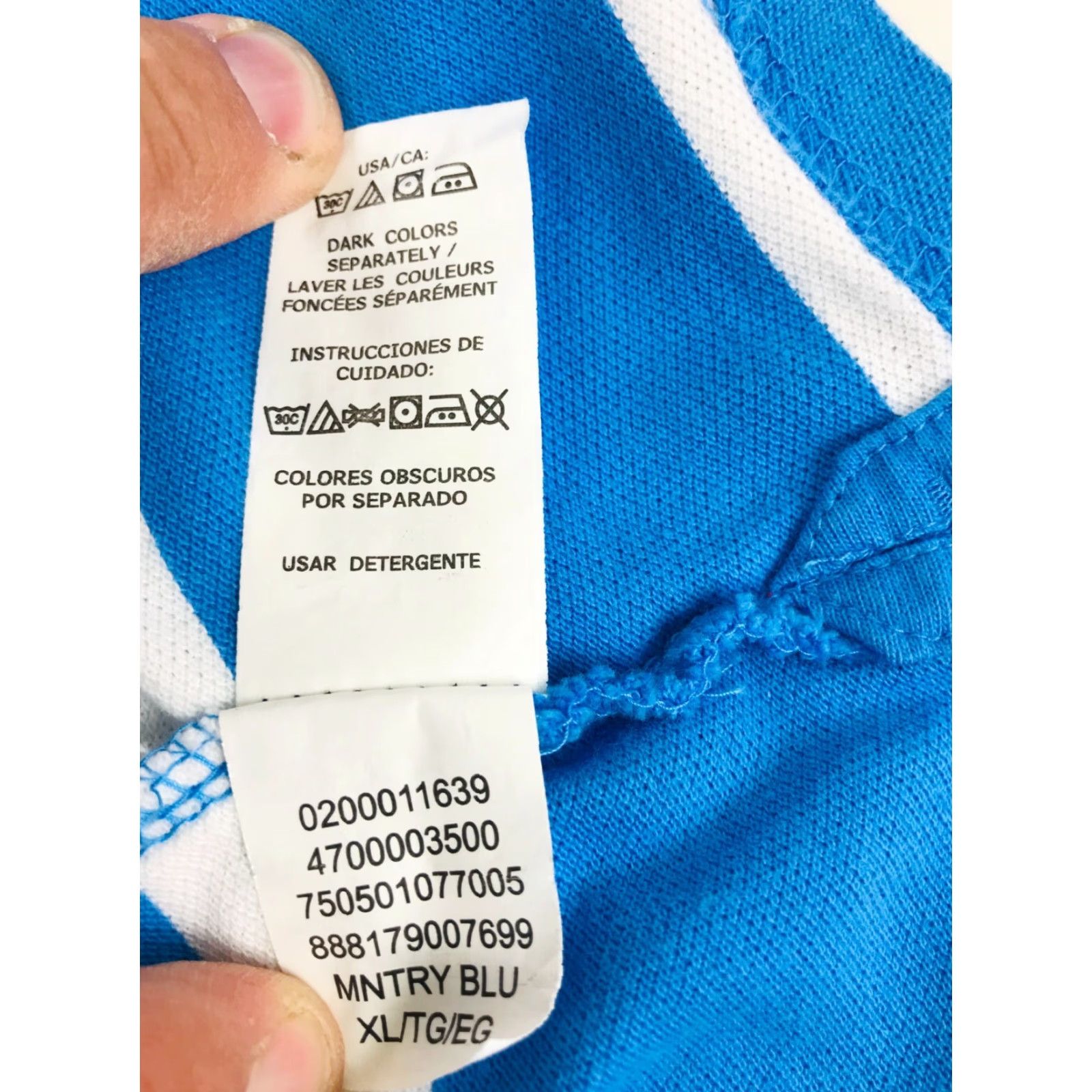 Chaps Chaps Polo Shirt Men's XL Blue White Striped 1/4 Button Up Short Sleeve Collared 100% Cotton Shirt Mens Size US XL / EU 56 / 4 - 8 Thumbnail
