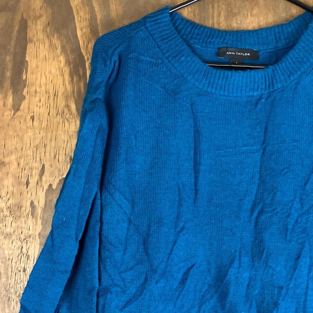 Ann Taylor Ann Taylor Womens Sweater Blue Crew Neck Shoulder Wrap Knit Wool Blend Small Size S / US 4 / IT 40 - 4 Thumbnail