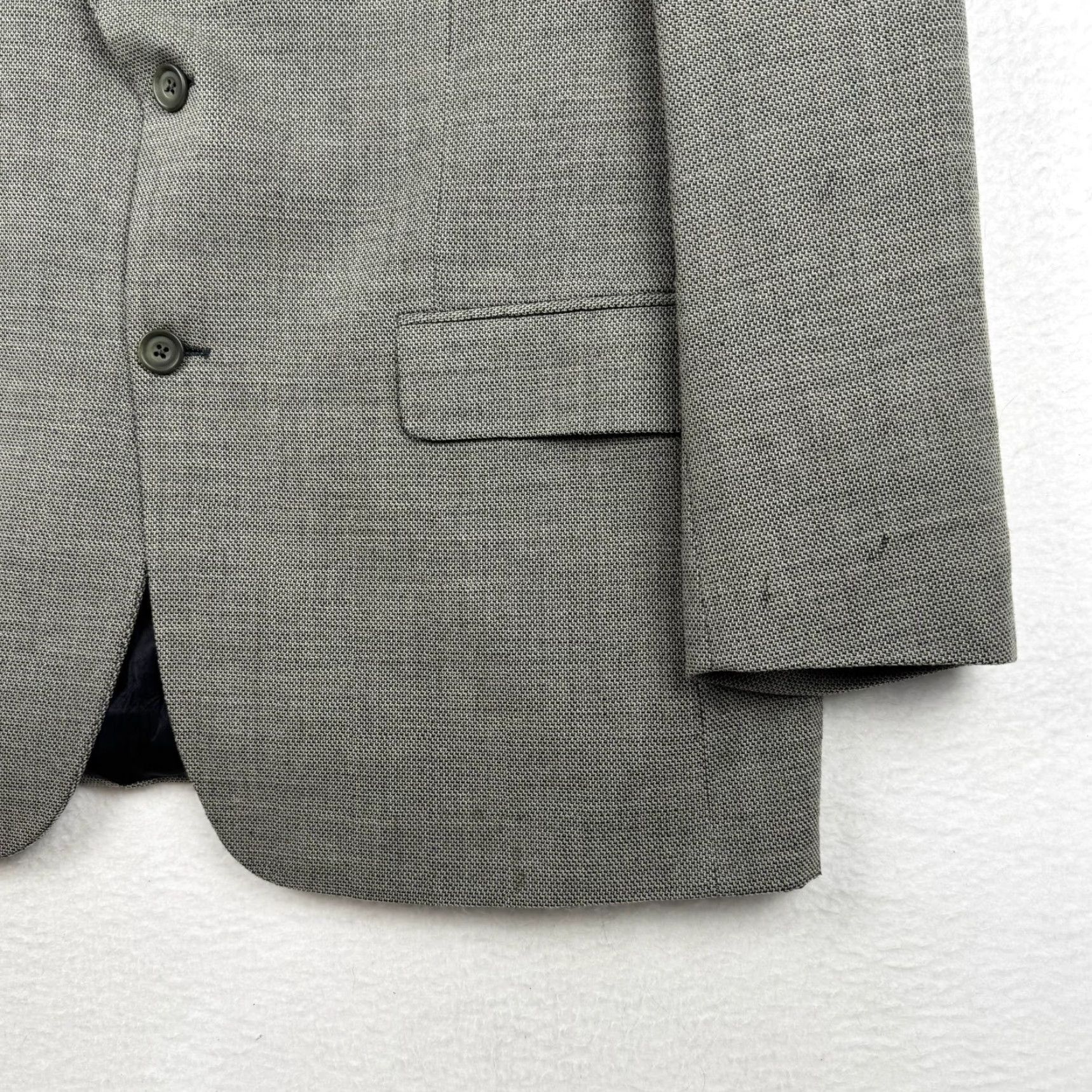Yves Saint Laurent VINTAGE Yves Saint Laurent YSL Mens Blazer 2 Piece Wool Gray 46 90s Notch Lapel Suit Jacket Coat Regular Size 46R - 3 Thumbnail
