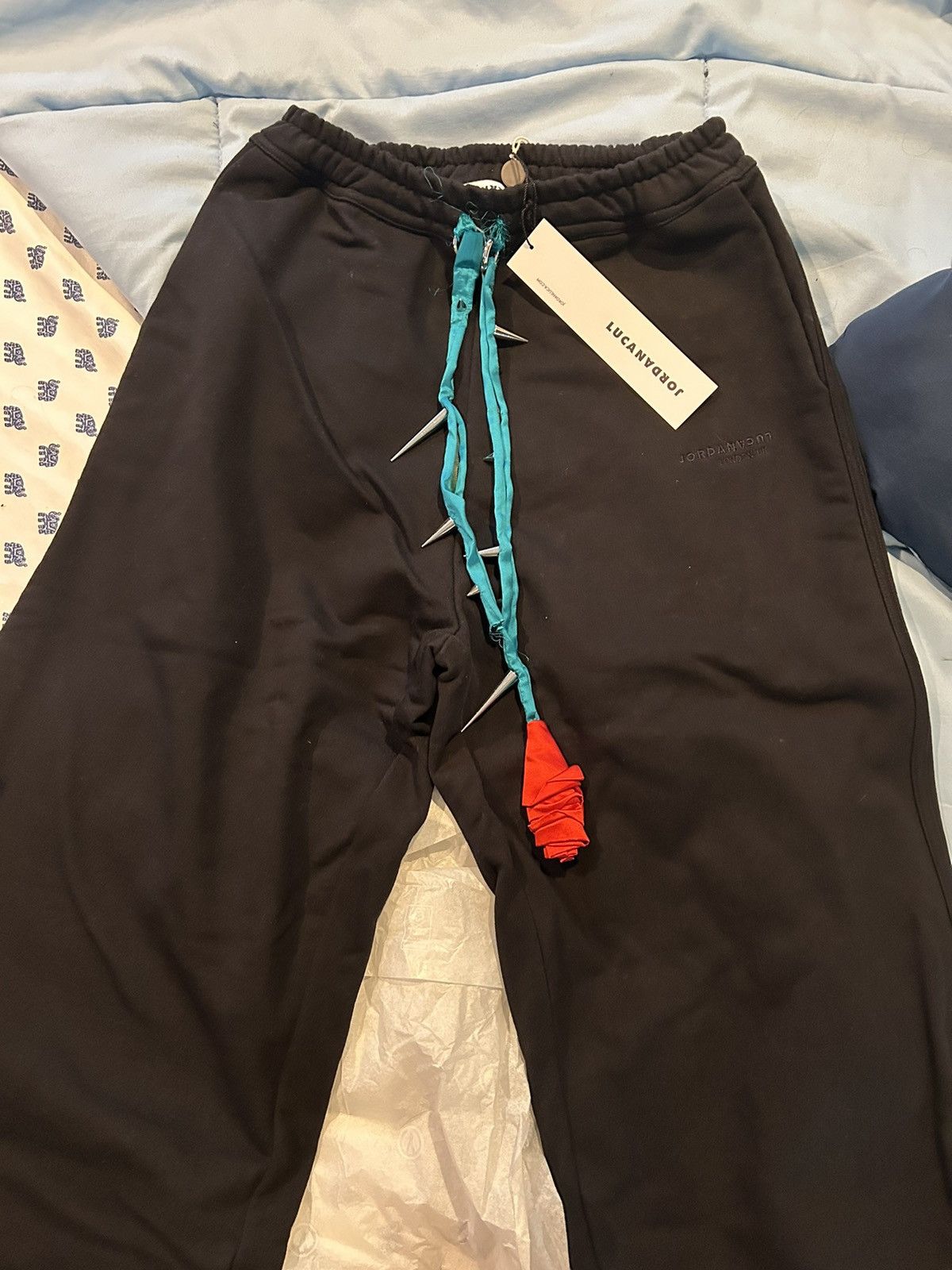 Designer JordanLuca Spikes Rose pants Size US 32 / EU 48 - 1 Thumbnail