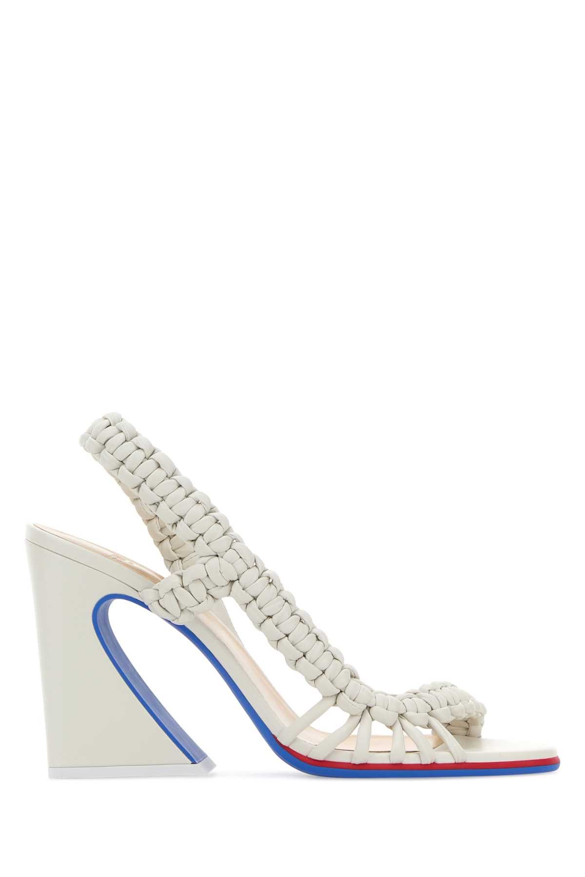 Fendi White Leather Fendi Arc Sandals Size US 11 / IT 41 - 1 Thumbnail