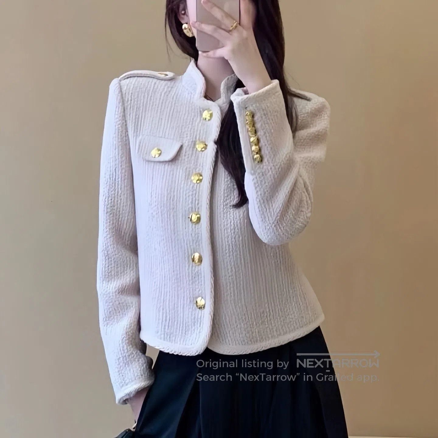 Celine Celine Tweed Stand Collar Short Coat. Size XXS / US 00 / IT 34 - 9 Thumbnail