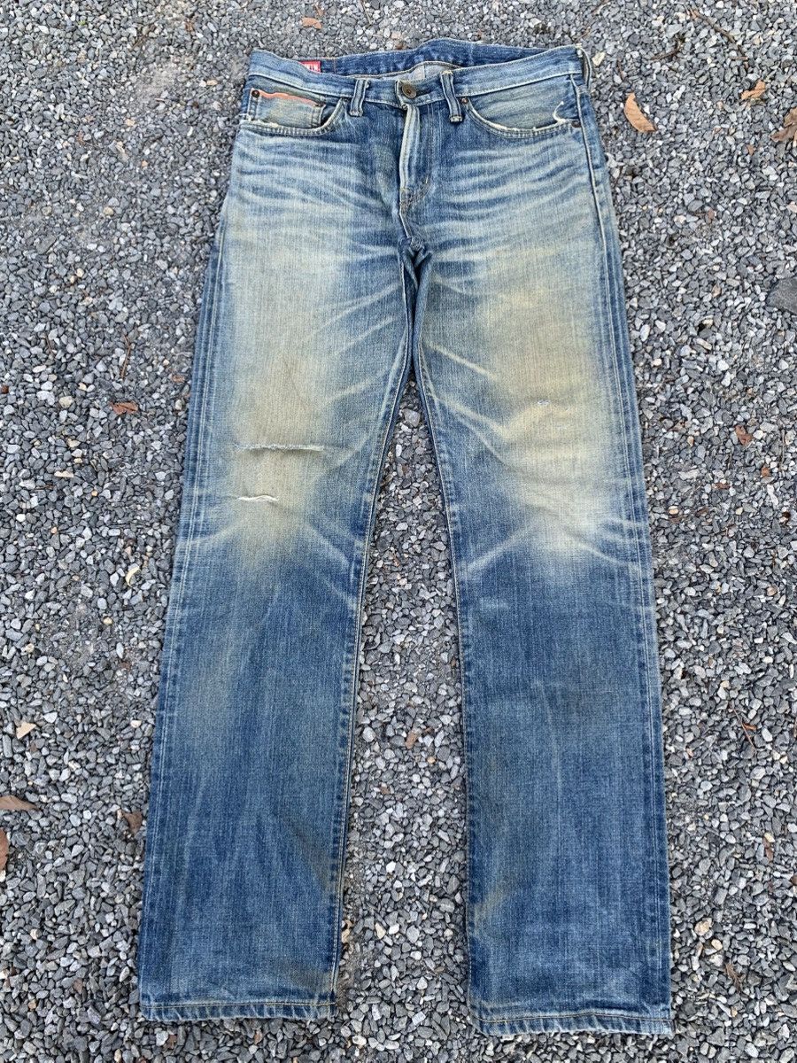 Edwin VINTAGE EDWIN SELVEDGE BUCKLE BACK RUSTY DISTRESSED DENIM Size US 33 - 2 Thumbnail