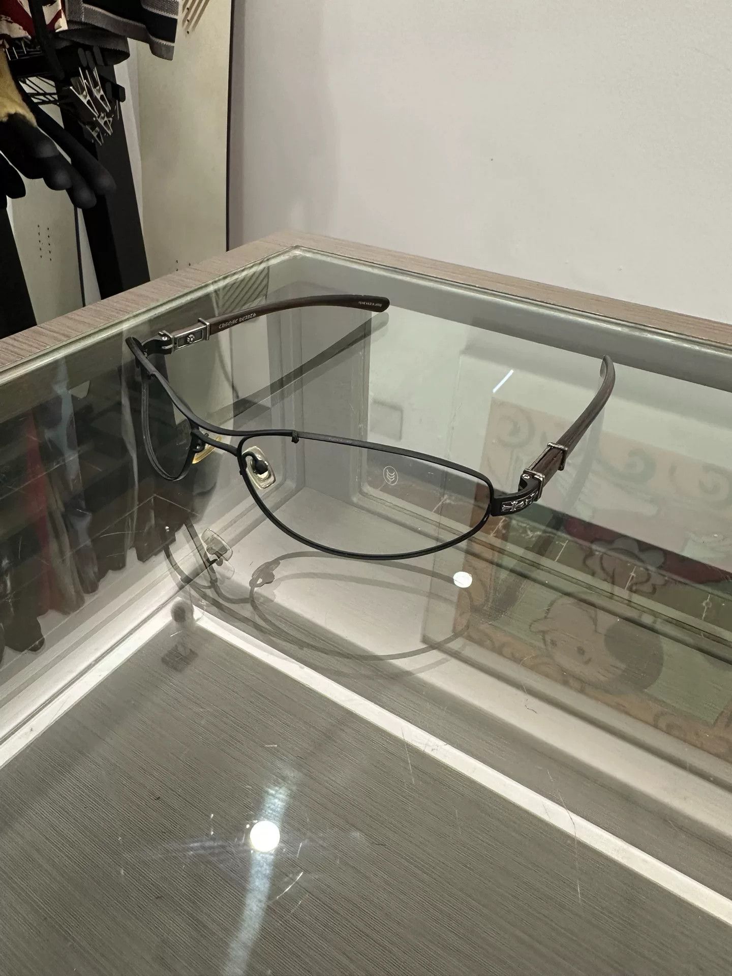Chrome Hearts Chrome Hearts Side Silver Cross Wood Glasses Size ONE SIZE - 1 Thumbnail