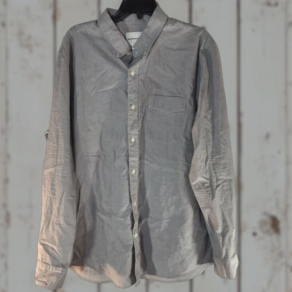 American Eagle Outfitters VINTAGE American Eagle Outfitters Men's Button-Up Shirt Long Sleeve Casual Fall Winter XL Gray Cotton Size US XL / EU 56 / 4 - 1 Thumbnail
