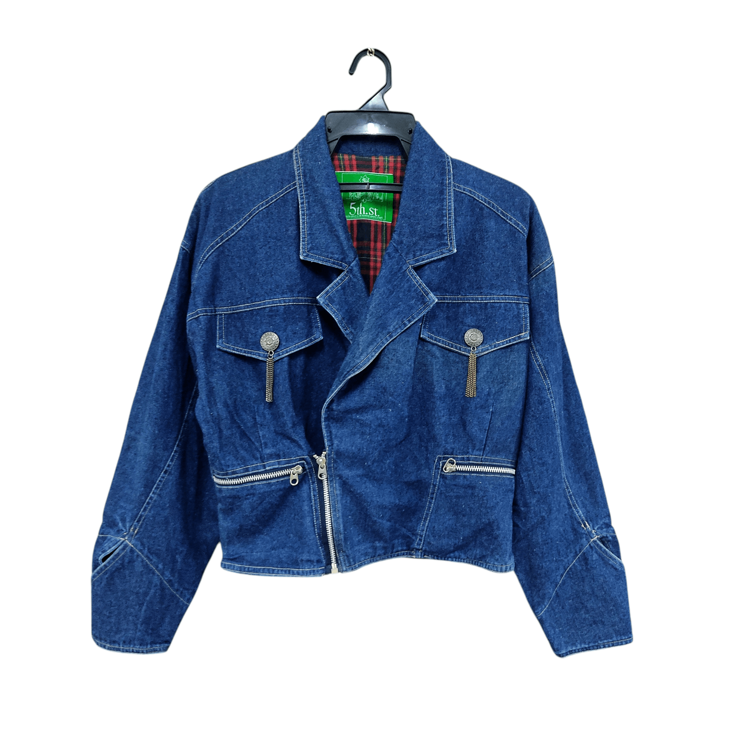 Vintage Issey Miyake Inspired 5th.St Double Collar Denim Jacket Size M / US 6-8 / IT 42-44 - 3 Thumbnail