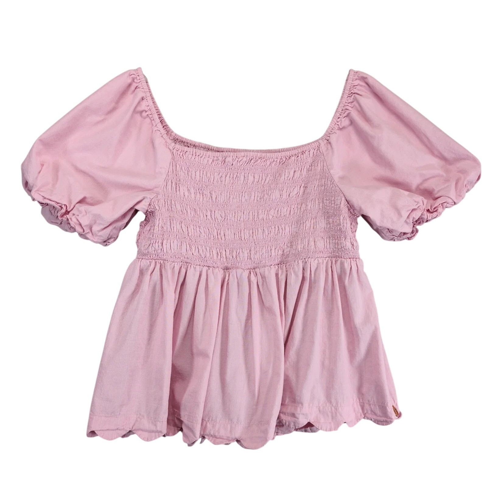 Other Simply Southern Pink Ladies Puff Scallop Blouse XXL Peasant Size XXL / US 16-18 / IT 52-54 - 2 Thumbnail