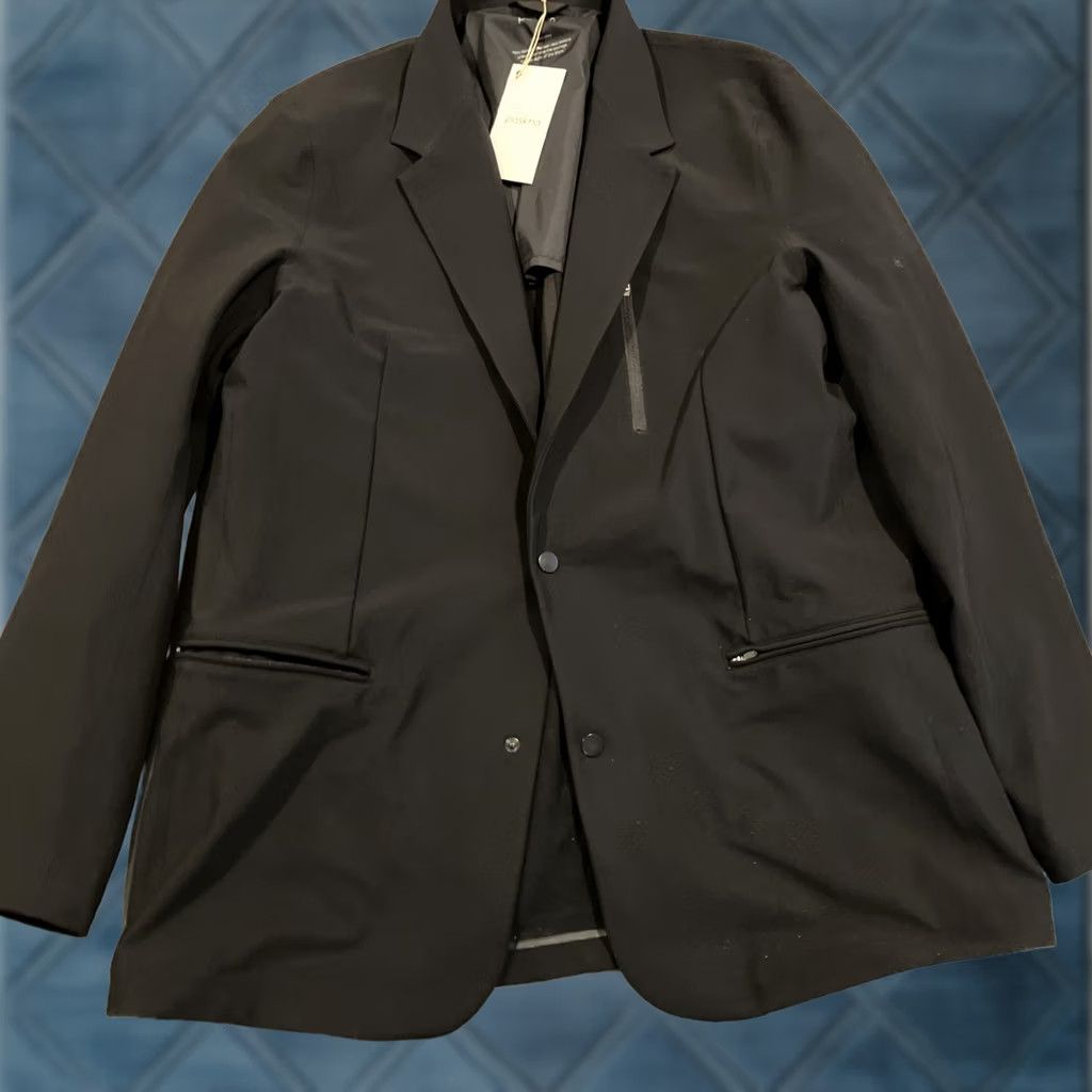 Vintage NWT Paskho Black Blazer Jacket Stretch Modern Travel Tech Pockets XL Blazer Mens Regular Mid-Length Size 46R - 1 Thumbnail