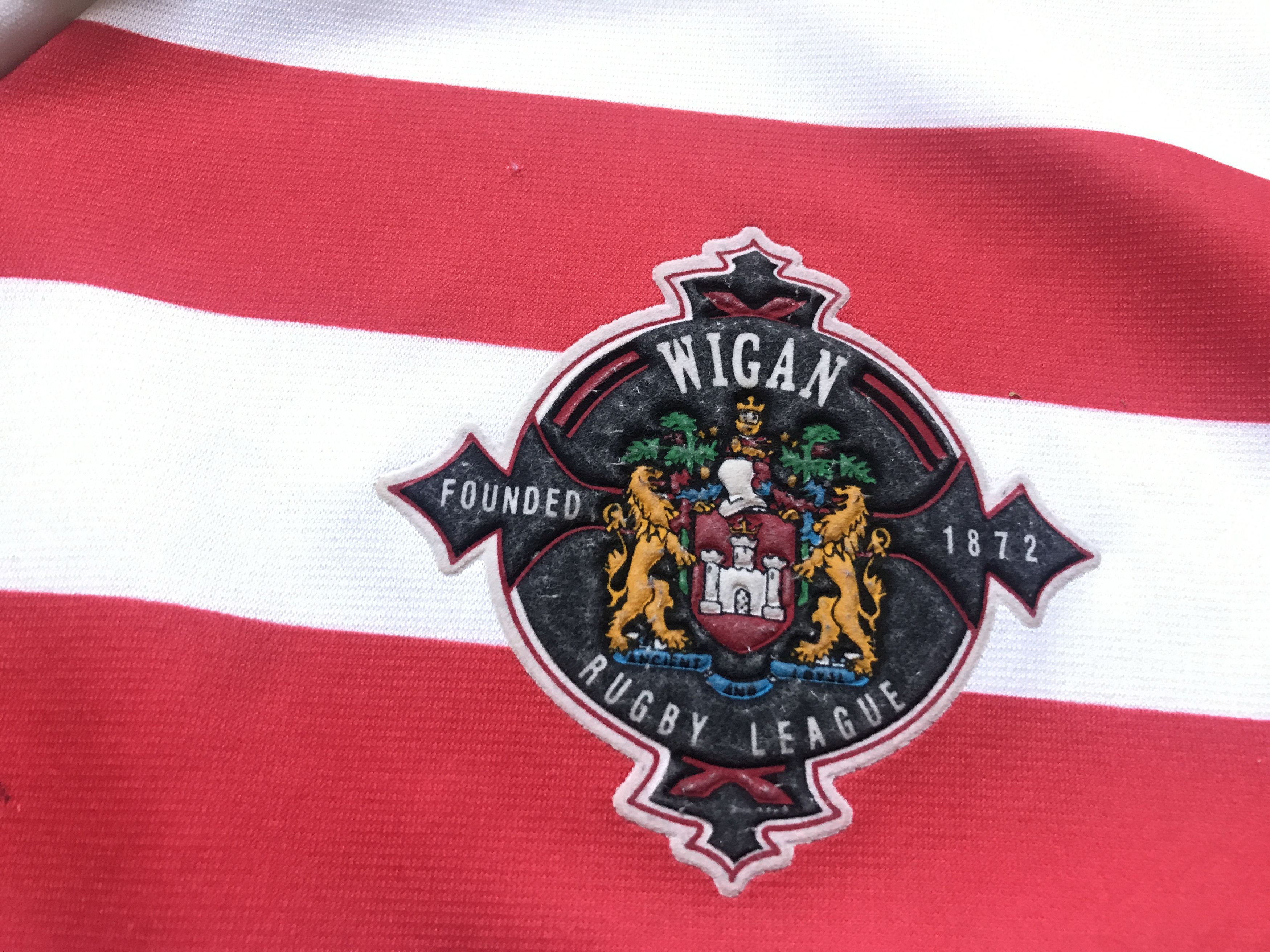 Puma × Vintage Puma Wigan 1995 Rugby Centenary Striped Jersey Size US XL / EU 56 / 4 - 4 Thumbnail