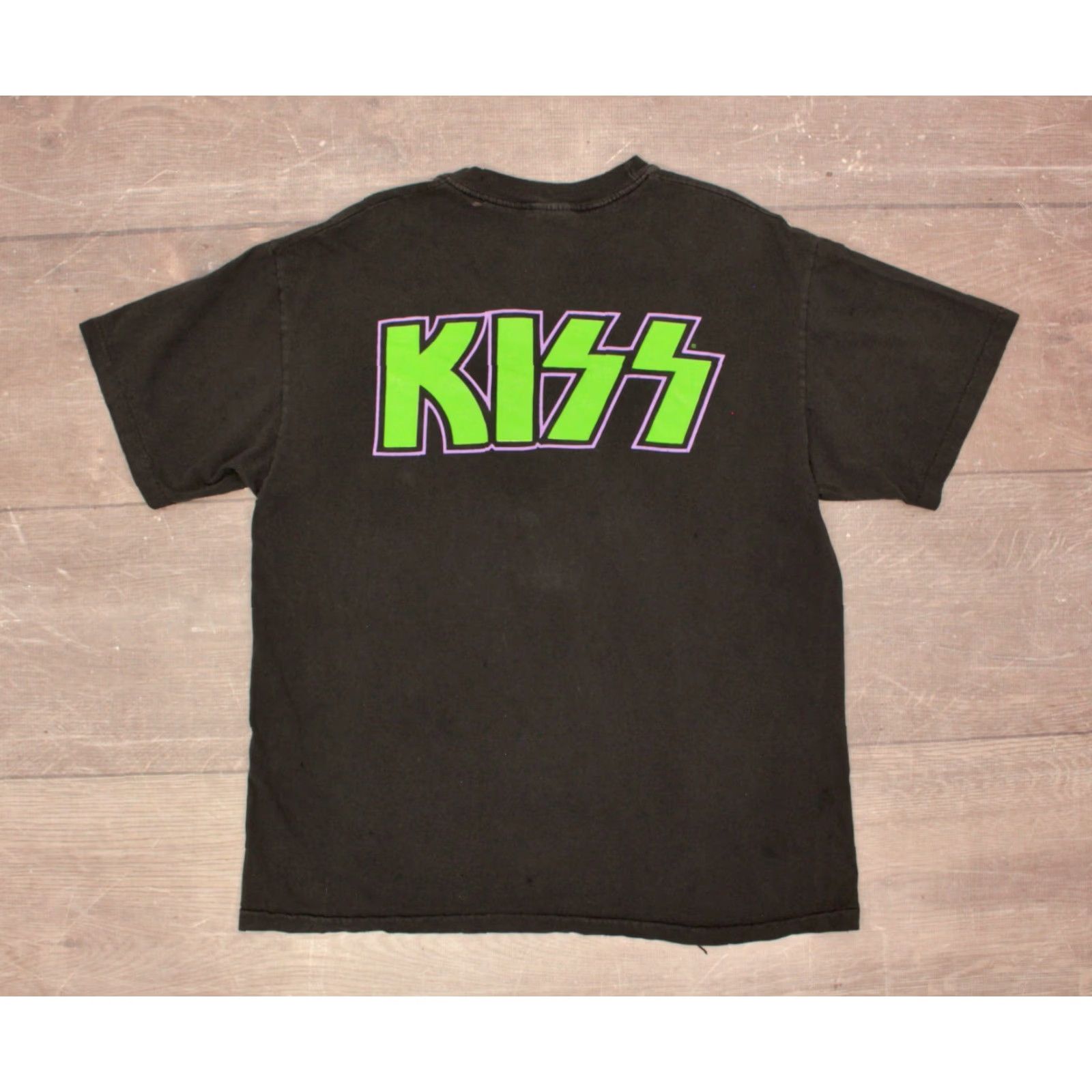 Hanes VINTAGE Men’s Kiss Band T-Shirt 90s Large Black Cotton Hanes Graphic Tee Mens Size US L / EU 52-54 / 3 - 2 Thumbnail