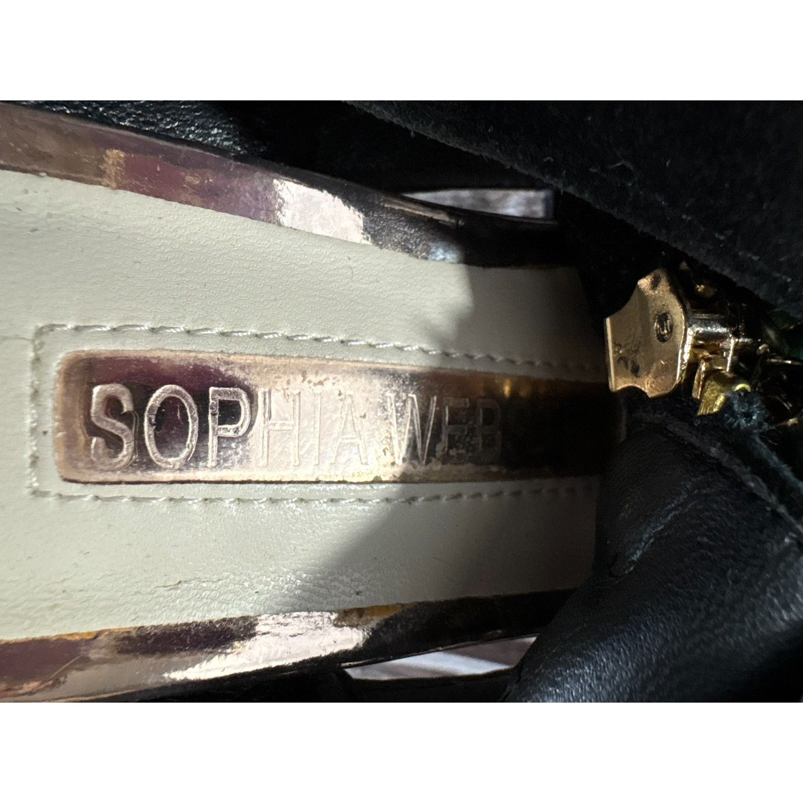 Sophia Webster Sophia Webster Gold Mirrored Leather Yasmina Pom Pom Sandals Size US 7 / IT 37 - 10 Thumbnail
