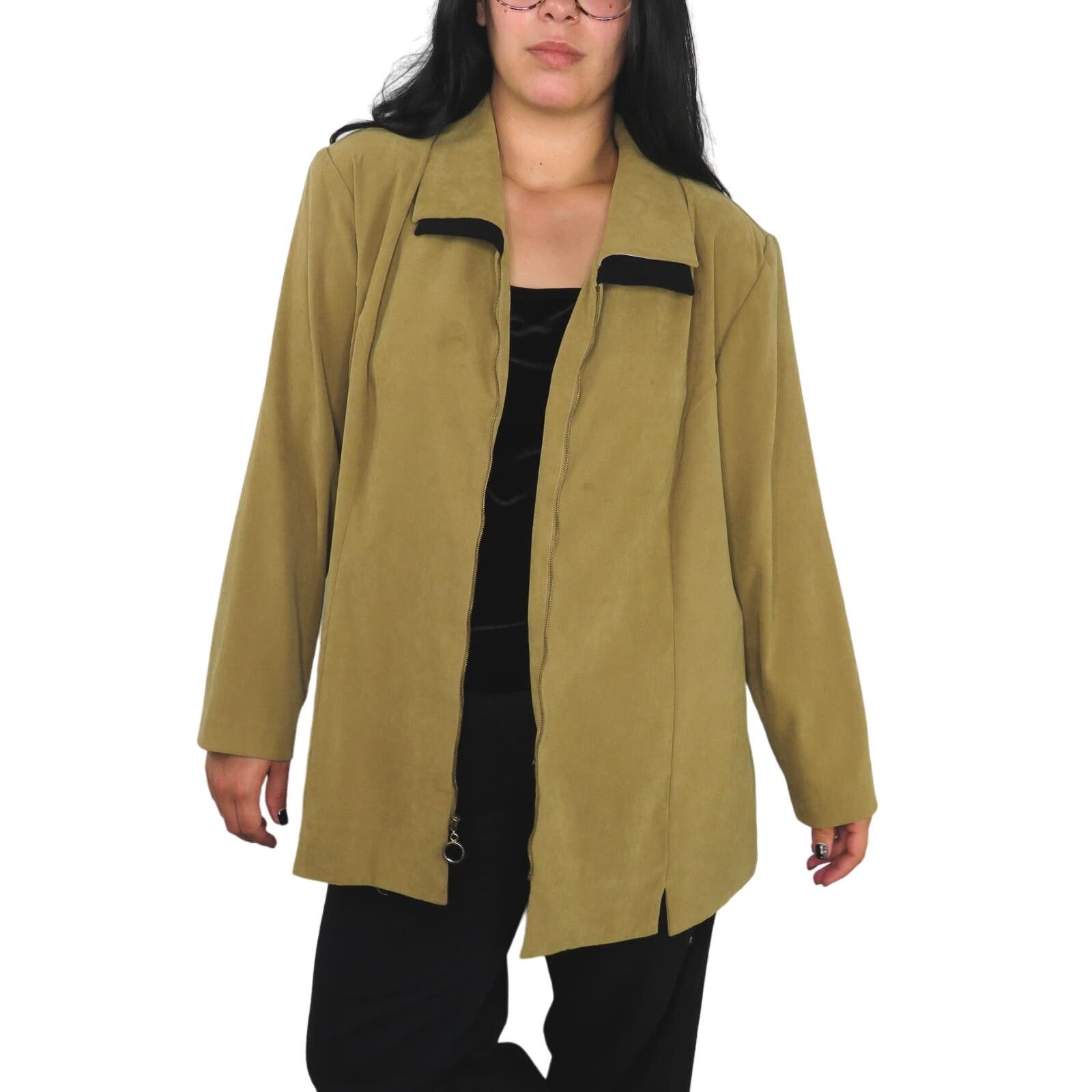 Vintage 80s Vintage Jacket Tan & Black Suede Casual Jacket Large Size L / US 10 / IT 46 - 4 Thumbnail