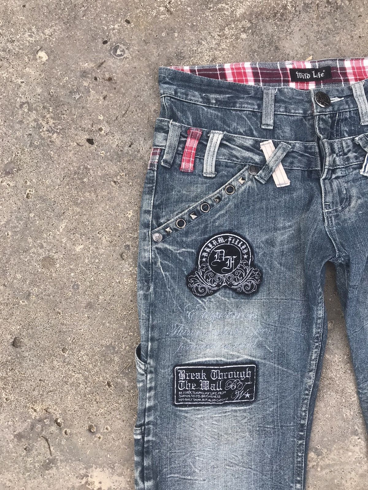 Japanese Brand Wild Life Skull Double Waist Carpenter Cropped Jeans Size US 34 / EU 50 - 3 Thumbnail