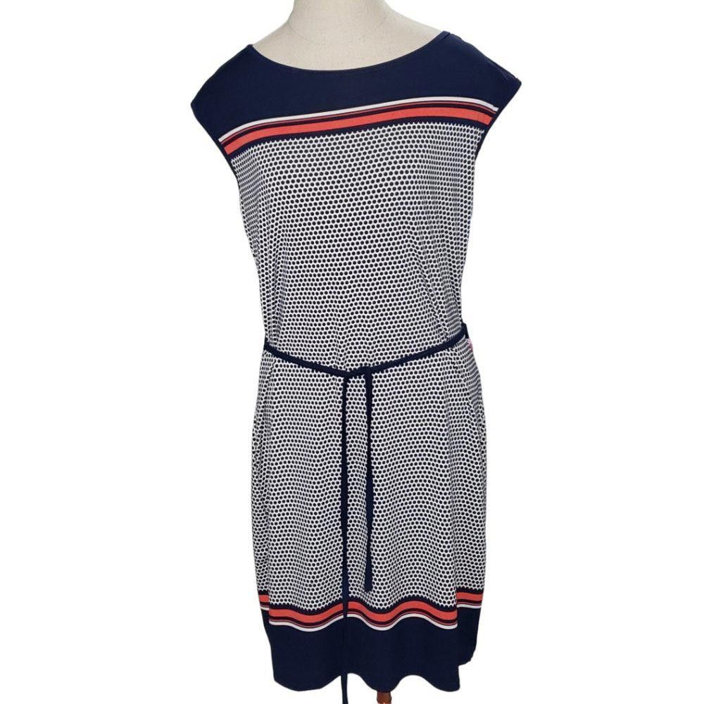 Designer CT499 Max Edition Red, White & Blue Sleeveless Midi Dress M Size M / US 6-8 / IT 42-44 - 1 Thumbnail