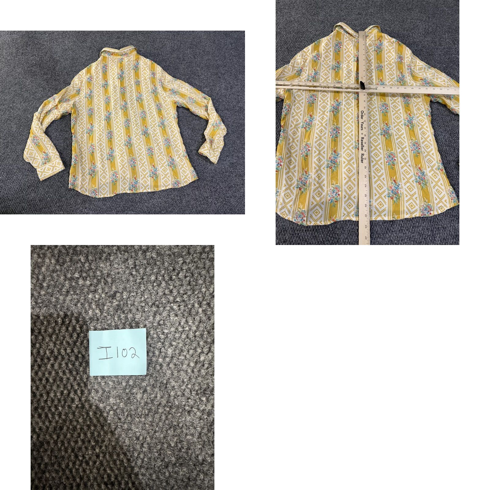 Roper Roper Button-Up Shirt Womens XL Yellow Stripe Floral Western Rayon Snap Front Size XL / US 12-14 / IT 48-50 - 8 Thumbnail