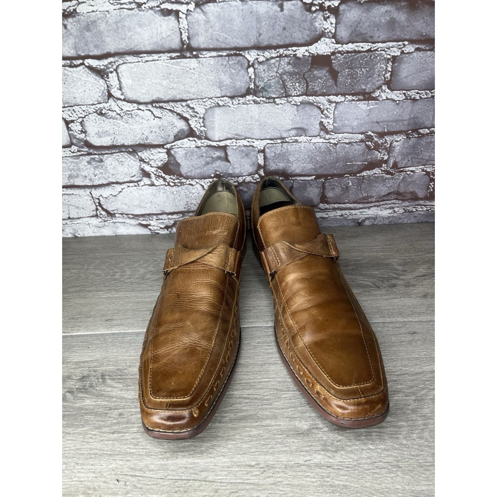 Mark Nason Lounge Mark Nason Brown Leather Square Toe Loafers Dress Sho Size US 11 / EU 44 - 3 Thumbnail