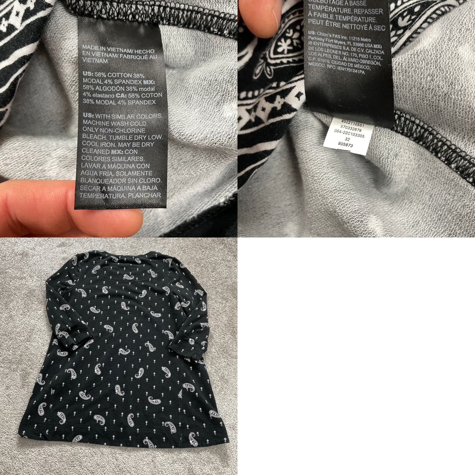 Vintage VINTAGE Chico's Zenergy Women's T-Shirt Sleeveless Basic Casual Fall Spring Summer Black Paisley Size S Size S / US 4 / IT 40 - 8 Thumbnail