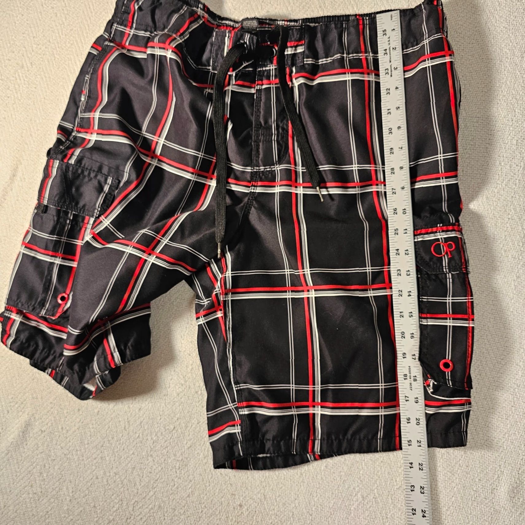 Ocean Pacific OP Ocean Pacific Swim Trunks Board Shorts Men's Black Plaid Size L 36-38 Size US 33 - 6 Thumbnail