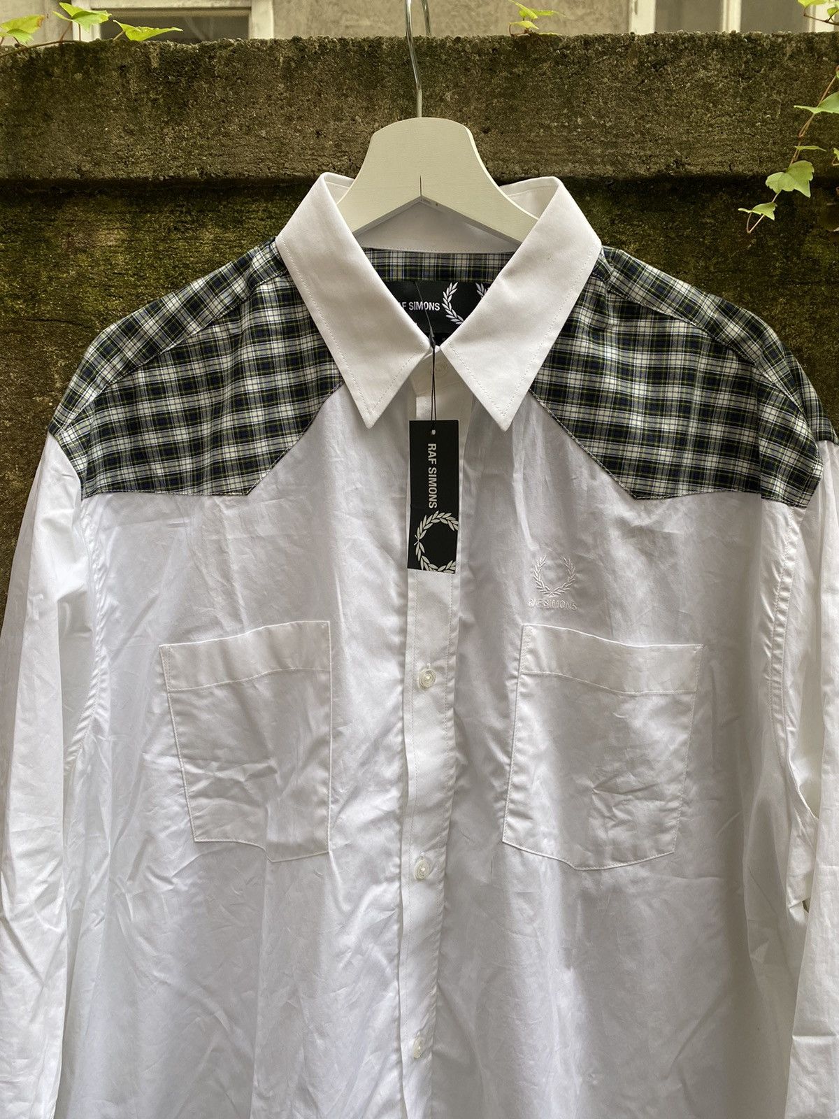 Fred Perry × Raf Simons Raf Simons x Fred Perry White Panel Shirt Yoke |  Grailed