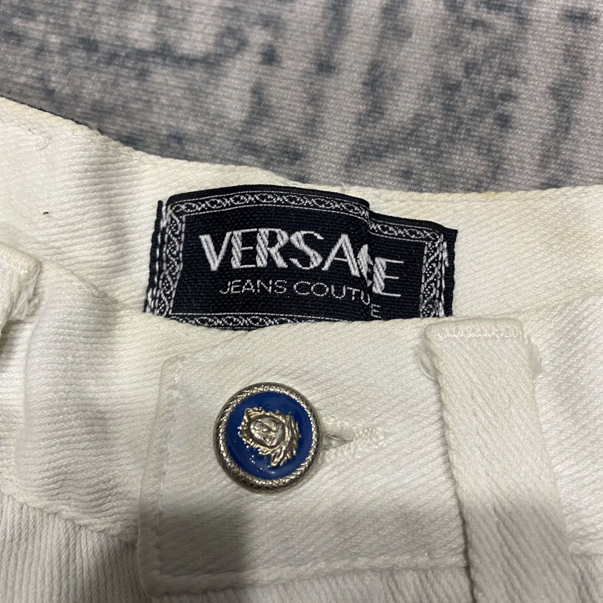 Versace × Versace Jeans Couture Sick☠️ Versace White Denim Jeans 90s Size US 29 - 9 Thumbnail