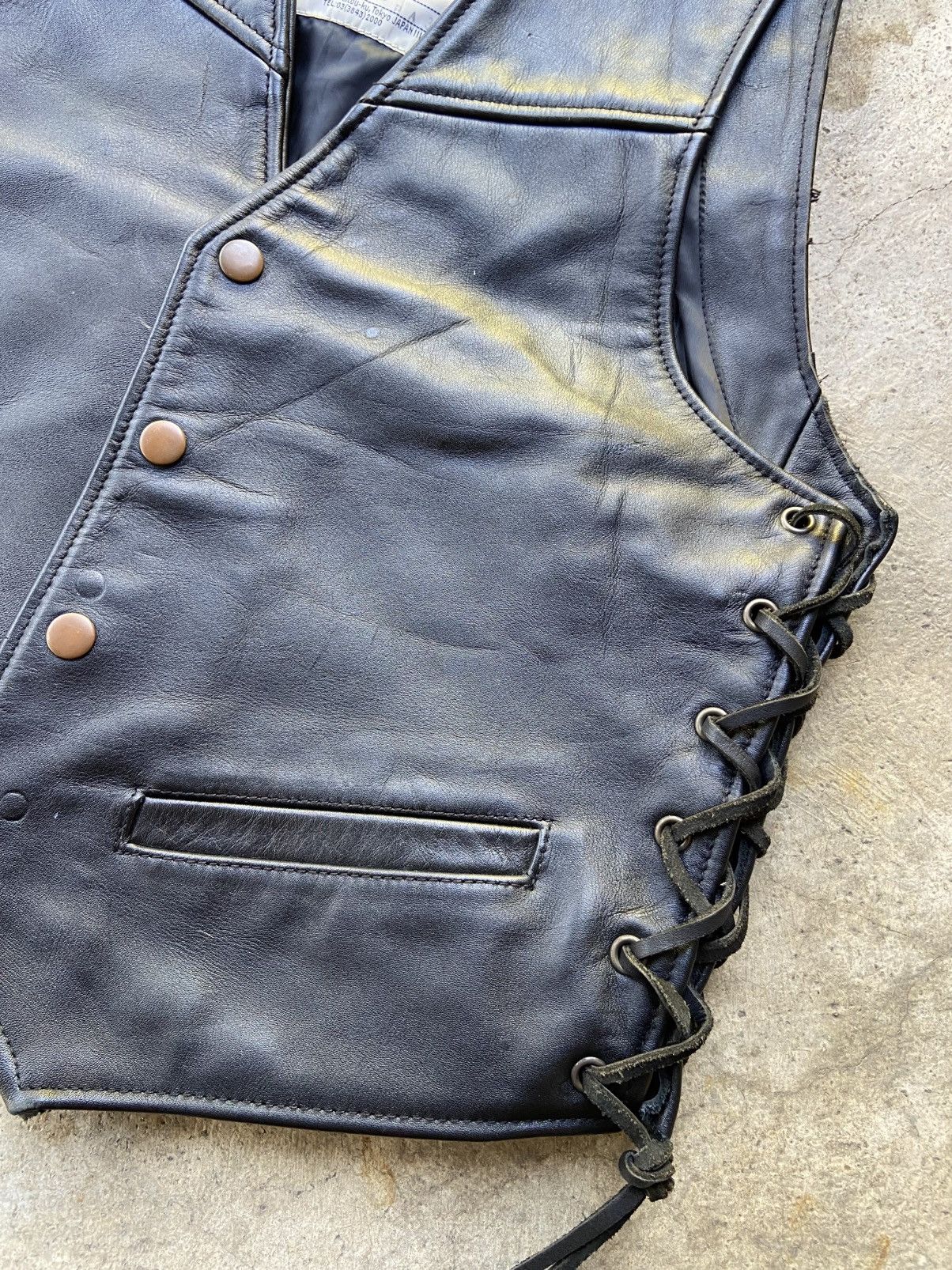 Kadoya Vintage Kadoya K’s Product Laced Sides Leather Vest Size US L / EU 52-54 / 3 - 2 Thumbnail