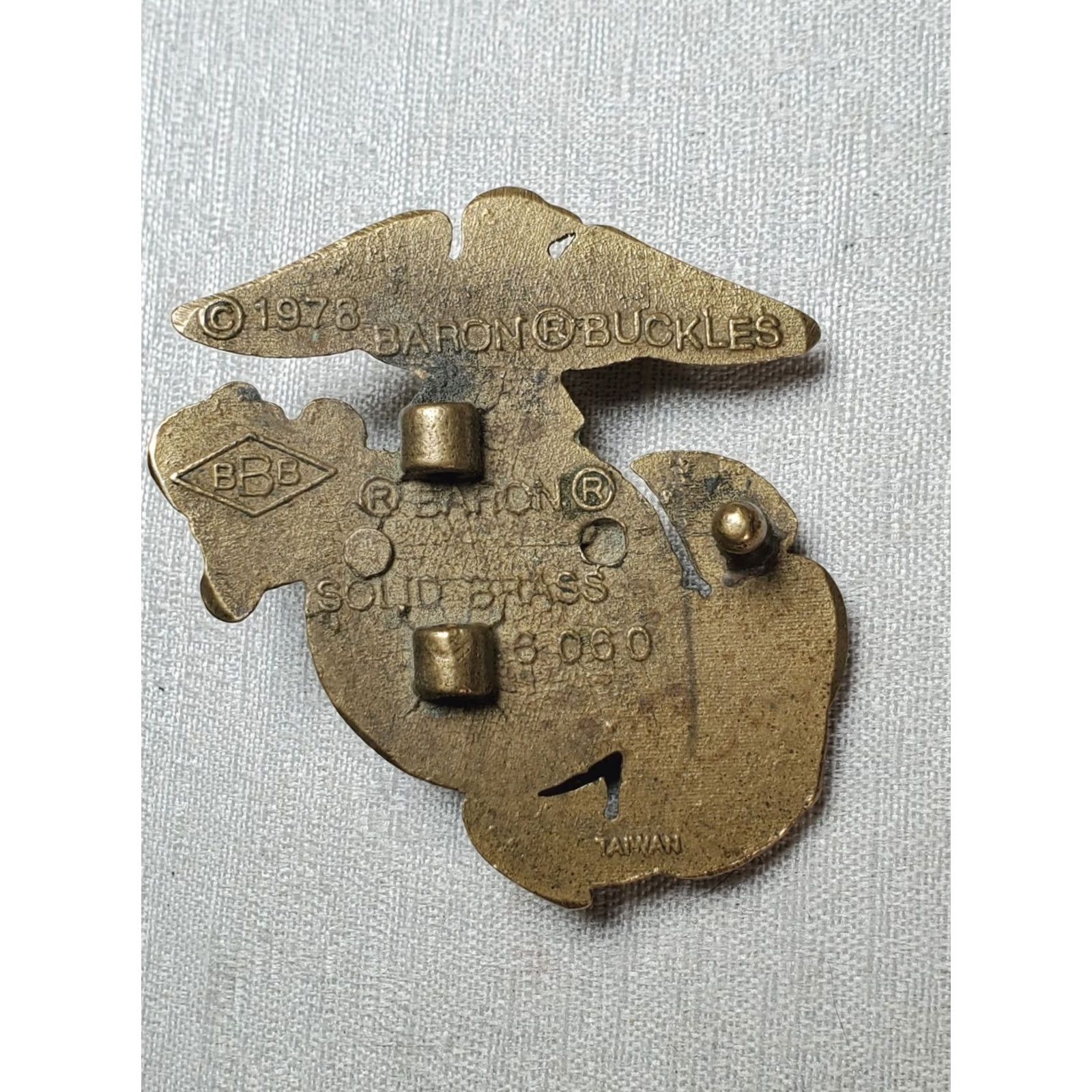 Vintage VINTAGE Baron Buckles USMC Marine Corps Brass Eagle Emblem Belt Buckle Leather Belt Mens Womens Adults Brown 1970s Size ONE SIZE - 6 Thumbnail