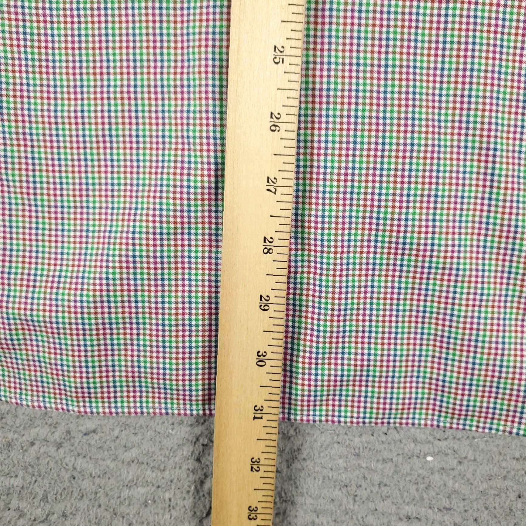 BUGATCHI Bugatchi Uomo Dress Shirt Mens 17.5 Red Check Long Sleeve Button-Up Casual Formal Size 46R - 4 Thumbnail