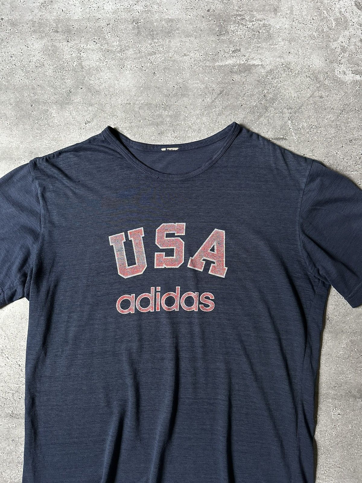 Adidas × Vintage Vintage 80s Adidas USA T-Shirt Size US XL / EU 56 / 4 - 3 Thumbnail