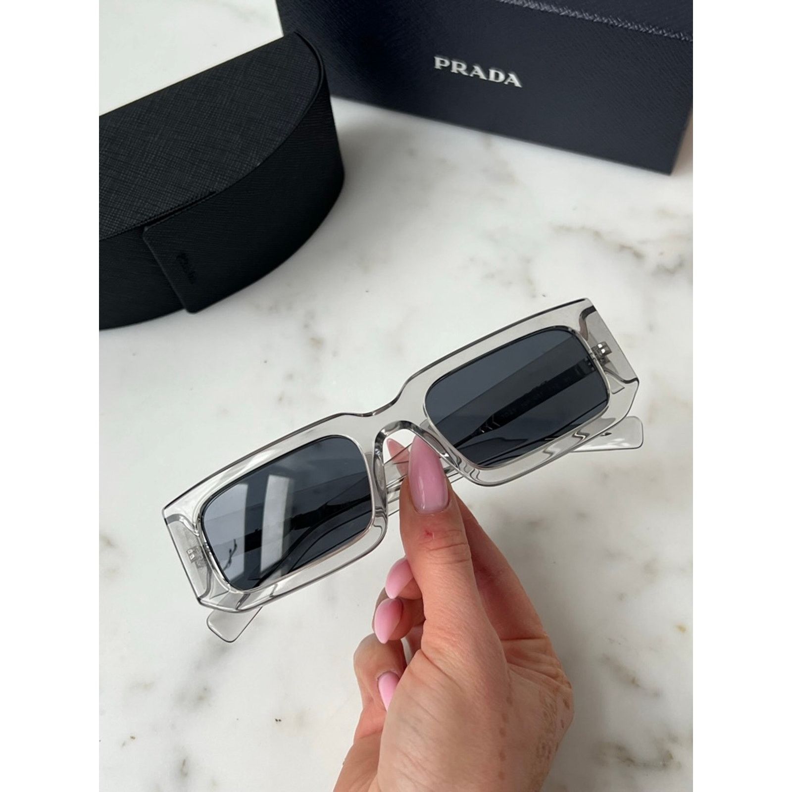 Prada NEW Prada PR06YS Sunglasses in Transparent Grey Size ONE SIZE - 2 Thumbnail
