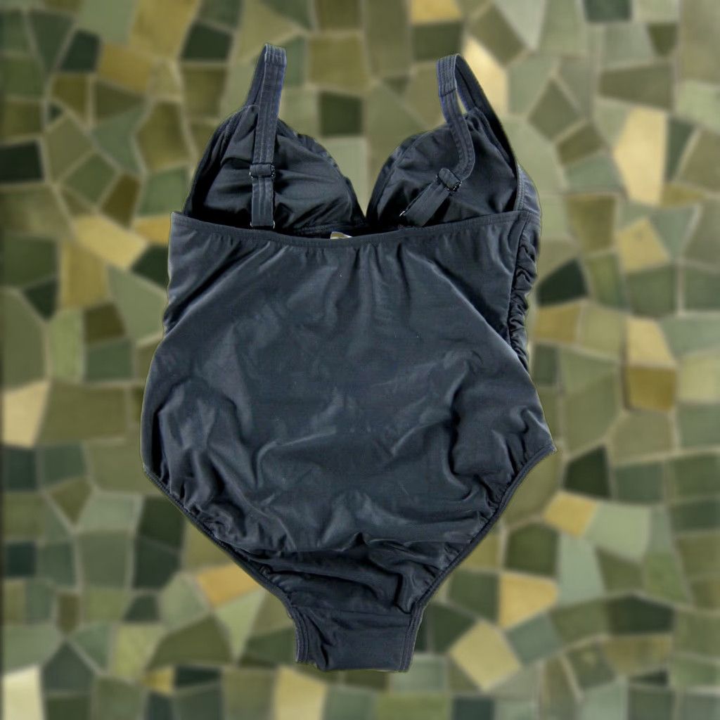 Venus VENUS Black Ruched Slimming Built In Bra One Piece Swimsuit Women 18 Size ONE SIZE - 1 Thumbnail