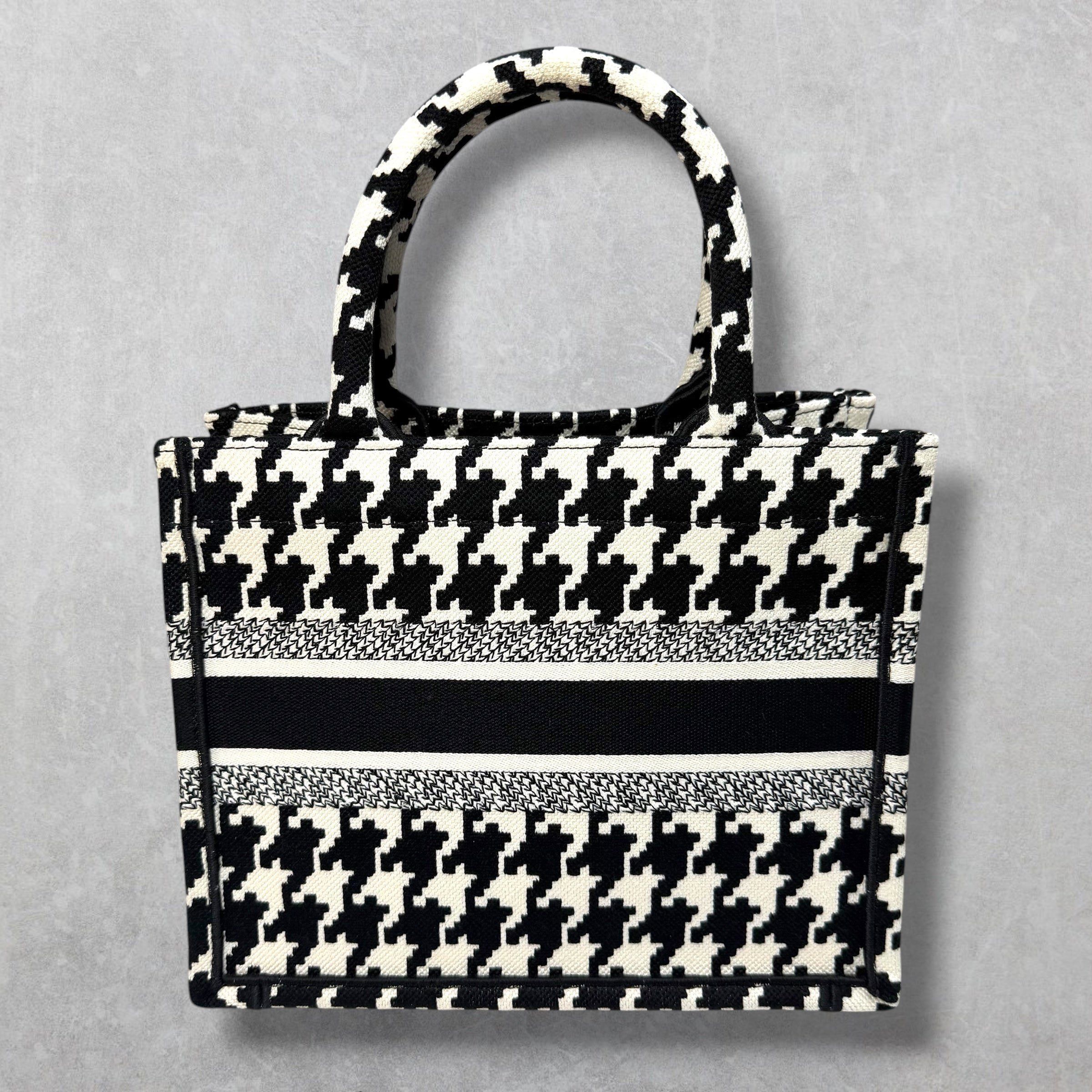 Dior Dior Canvas Houndstooth Book Tote Small Black/White Size ONE SIZE - 2 Thumbnail