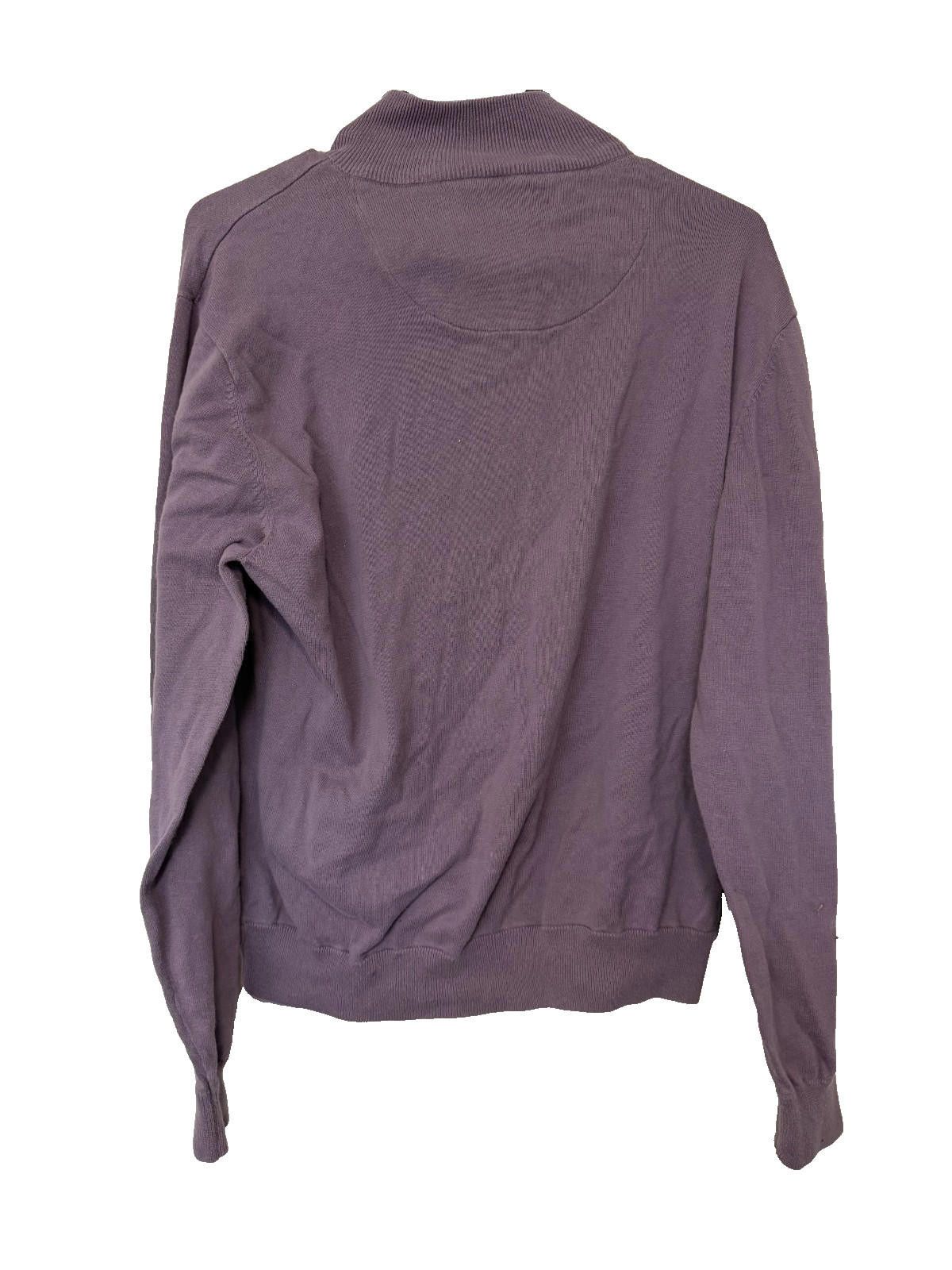 Tasso Elba Tasso Elba Purple Quarter Zip Cotton Sweater Mens L Size US L / EU 52-54 / 3 - 3 Thumbnail