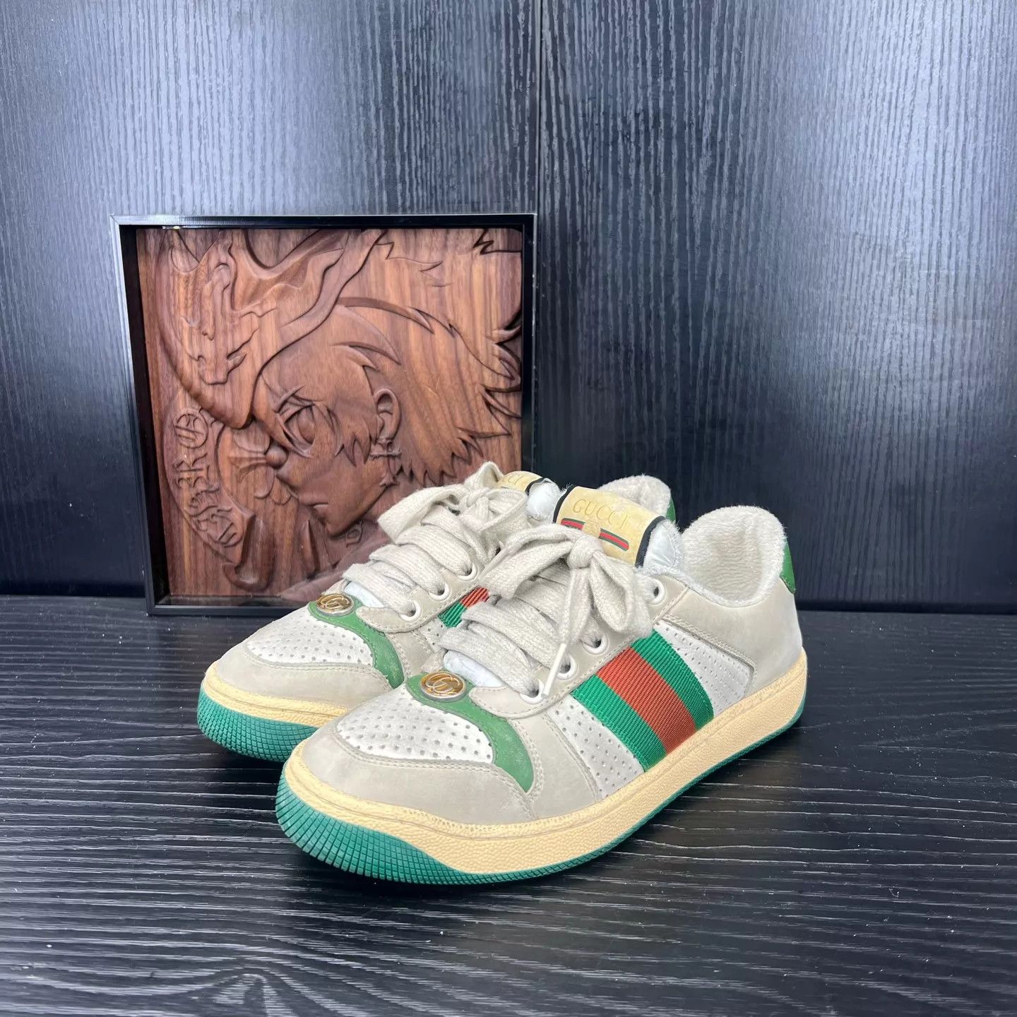 Gucci Gucci Women's No Logo Distressed Sneaker 34.5 Near New Size US 4 / IT 34 - 1 Thumbnail