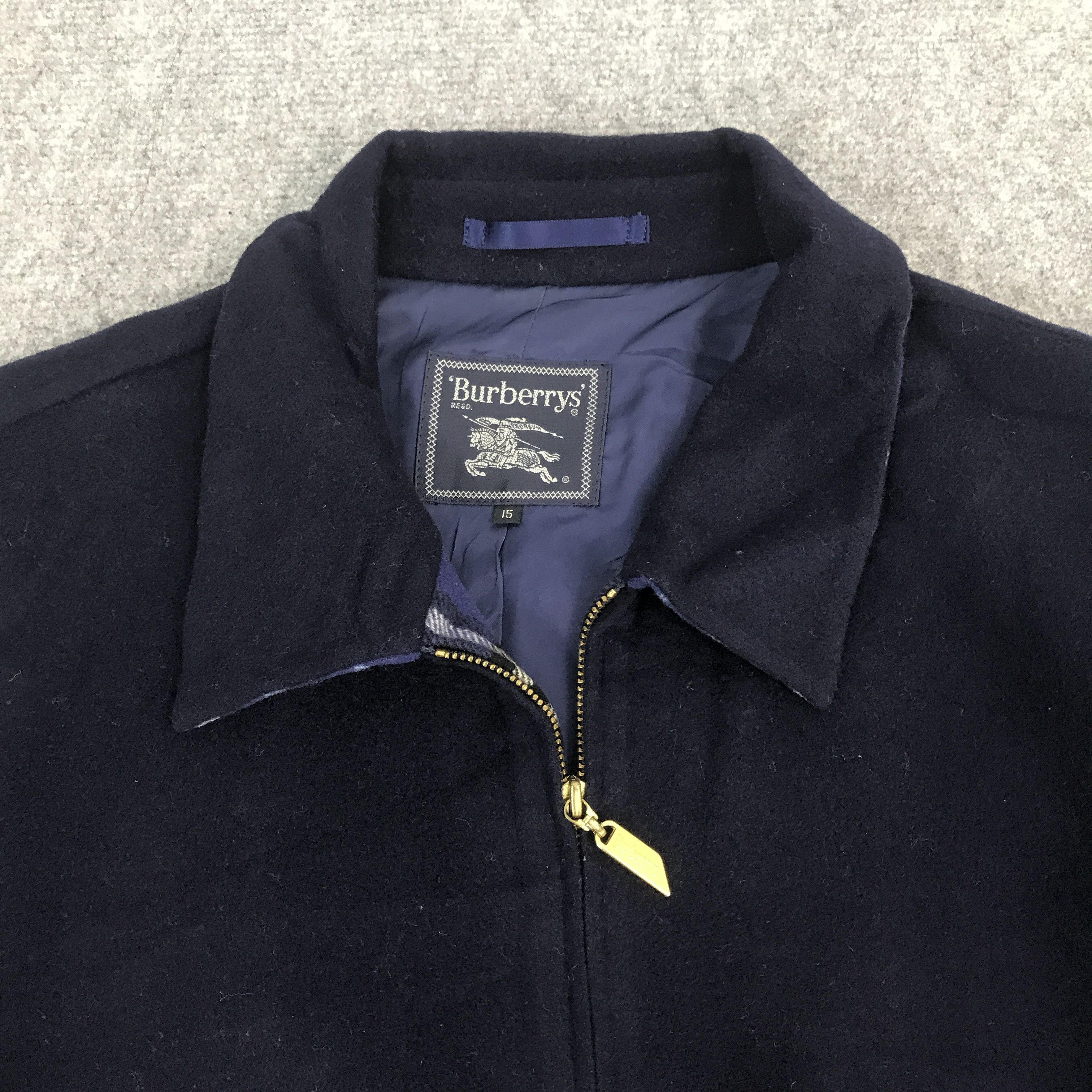 Burberry × Vintage Rare burberry navy wool zipper jacket Size M / US 6-8 / IT 42-44 - 8 Thumbnail