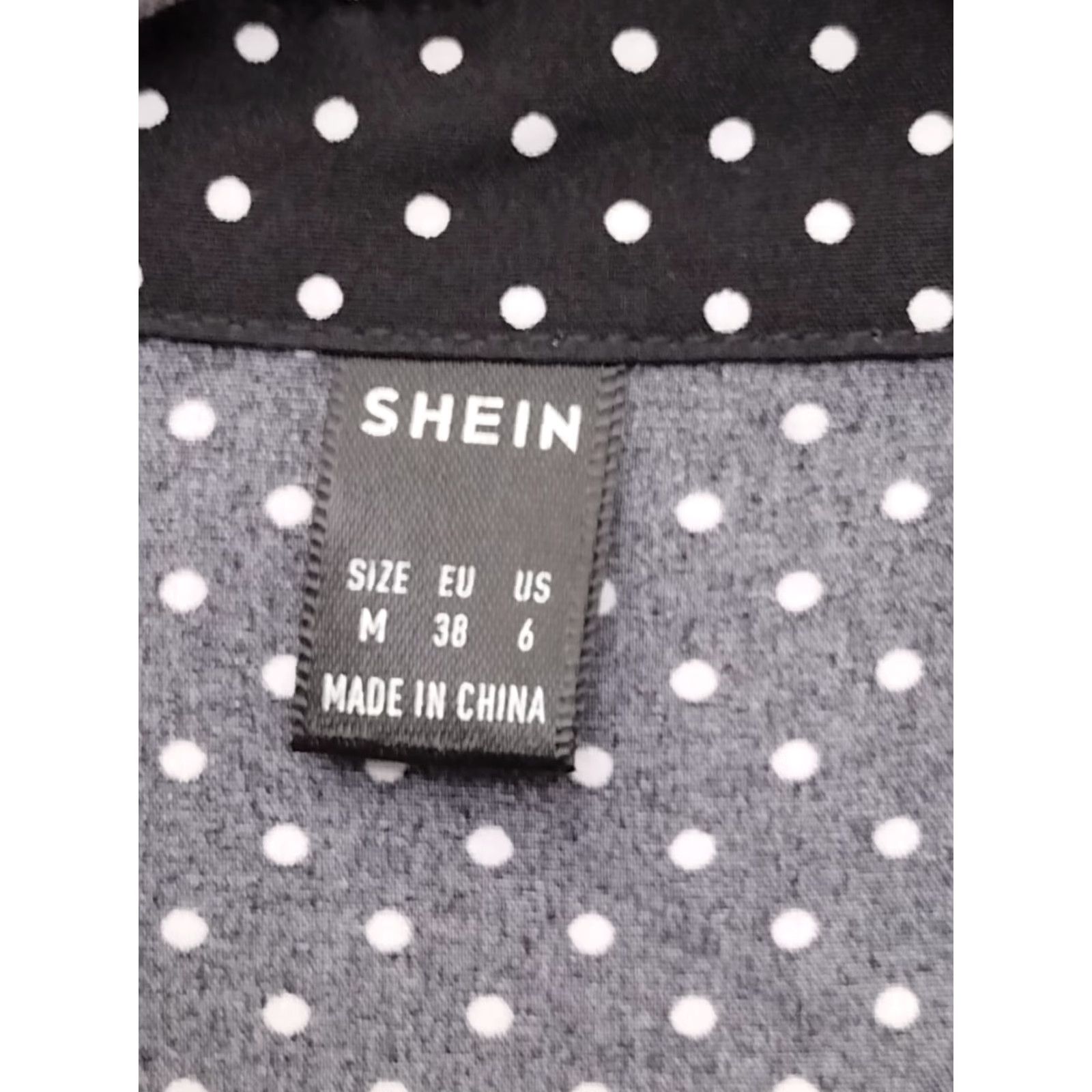 Shein Shein Women’s Button Up Blouse Shirt Poka Dot Black/White Size M Size M / US 6-8 / IT 42-44 - 6 Thumbnail