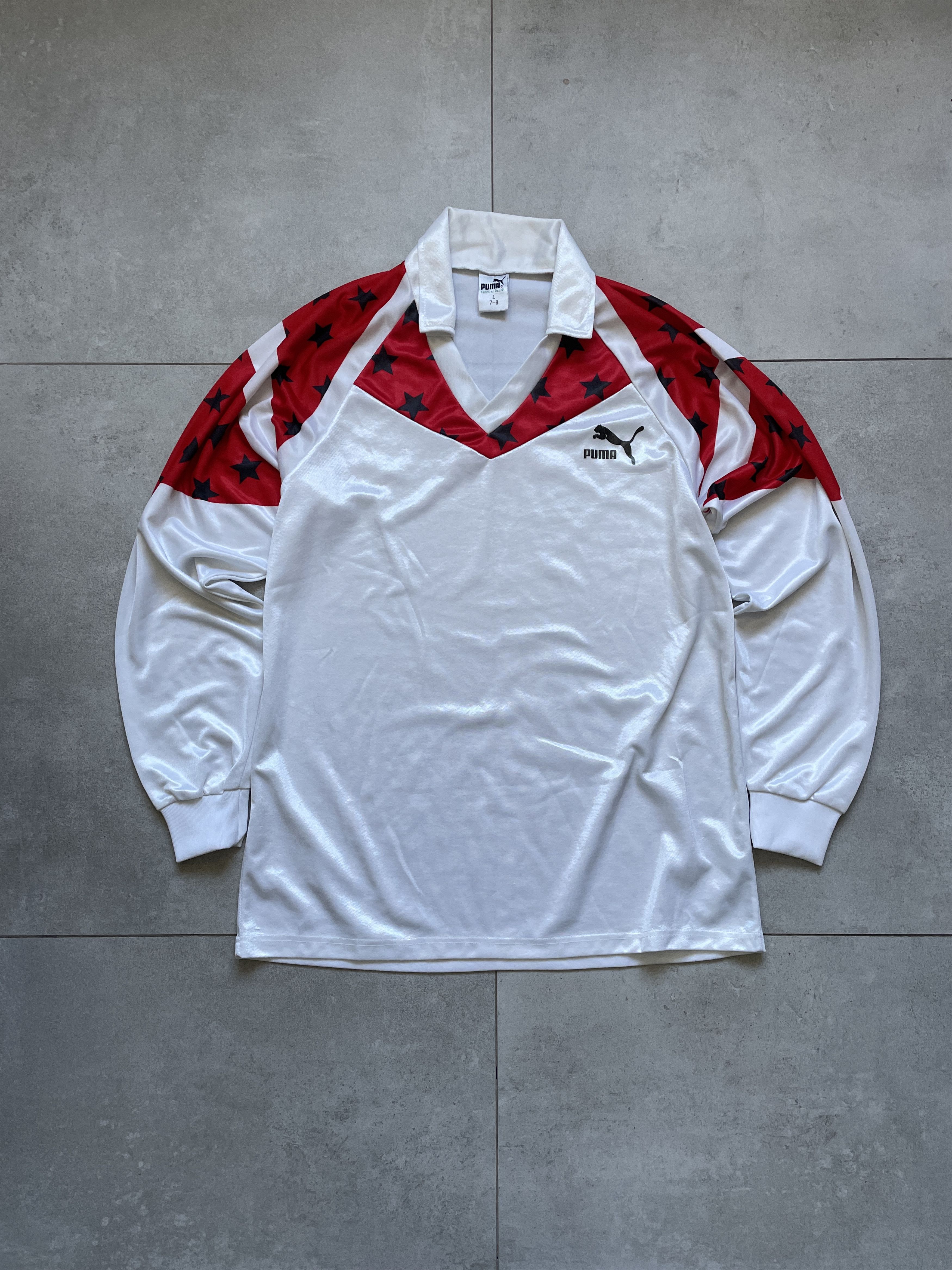 Puma VINTAGE PUMA 90S \WHITE RED BLOKECORE STAR TEMPLATE JERSEY Size US L / EU 52-54 / 3 - 1 Thumbnail
