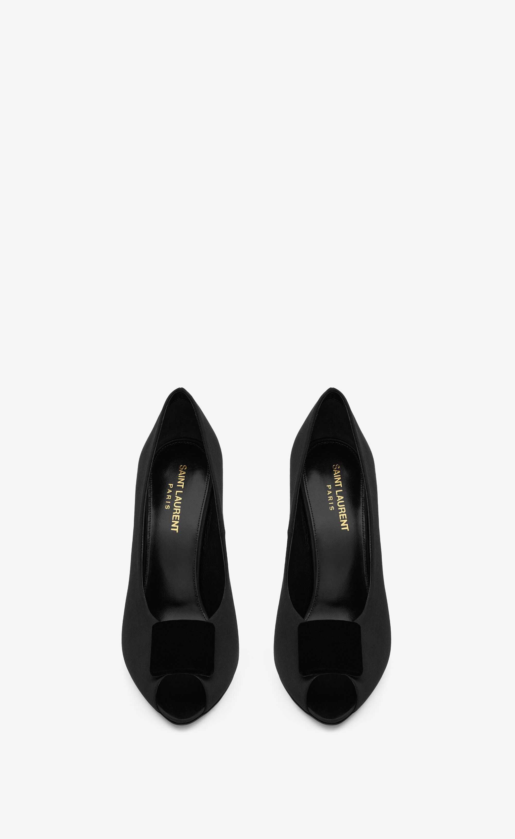 Saint Laurent Paris o1s1wg110225 763530 Peep Pumps in Black Size US 7 / IT 37 - 2 Thumbnail