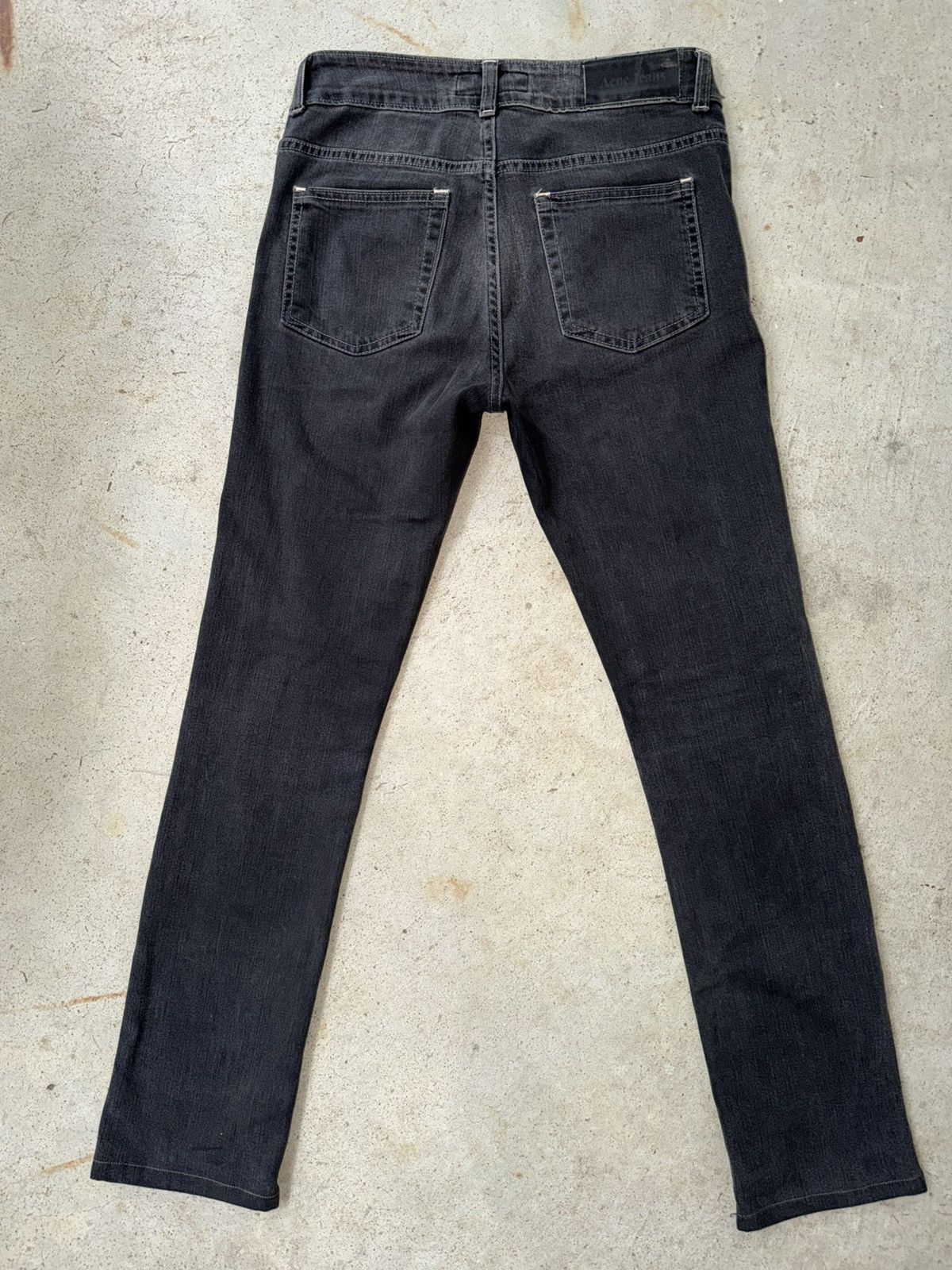 Acne Studios Hex Discash Black Leather Patch Denim Jeans Size US 28 / EU 44 - 1 Thumbnail