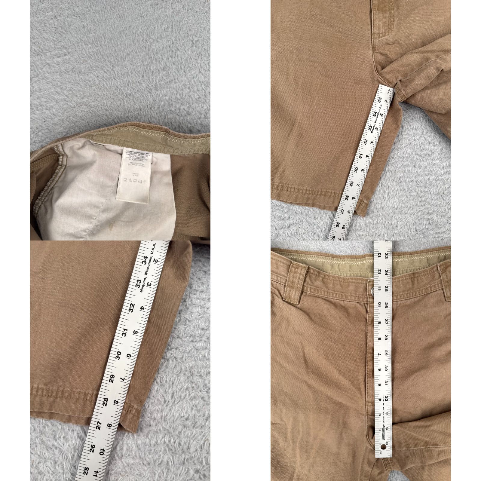 Vintage Columbia Men Shorts Cargo 36 Brown 100% Cotton Duck Fabric 9" Hike Camp Fishing Pockets Zip Cargo Pocket Regular Mens Size US 36 / EU 52 - 8 Thumbnail