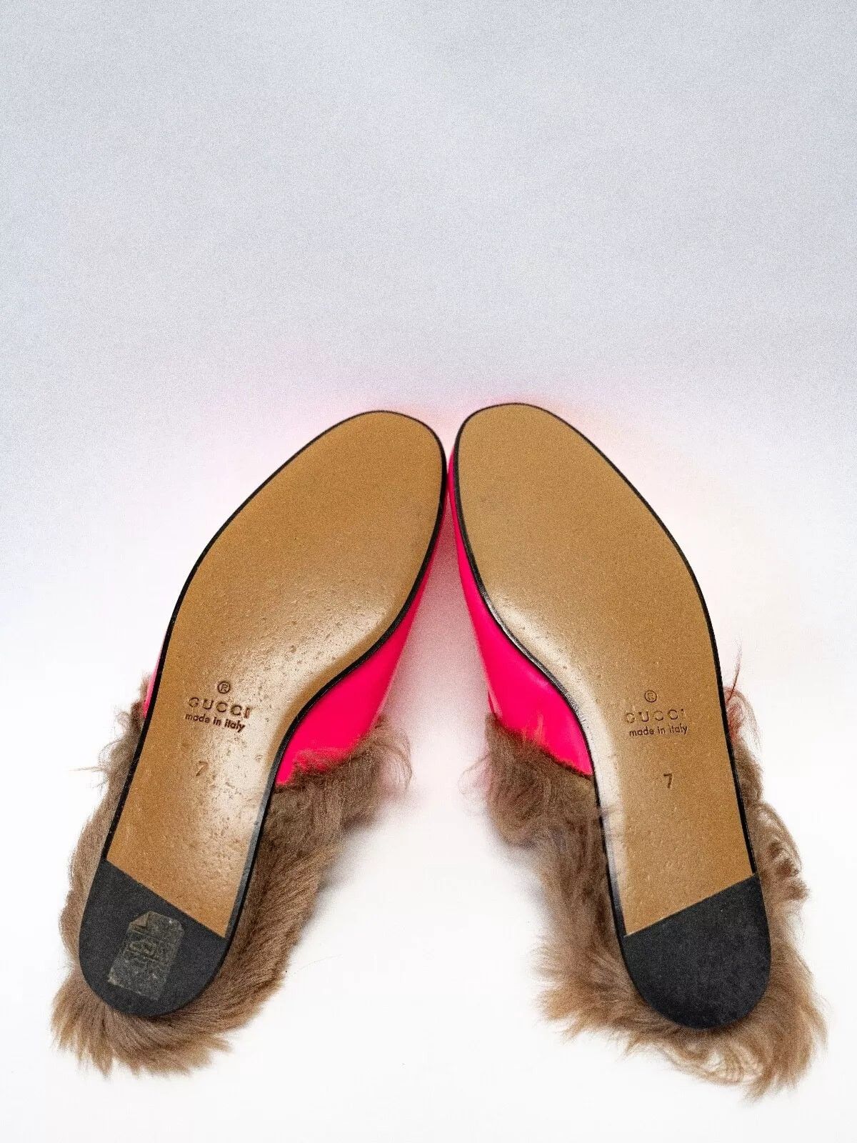Gucci GUCCI Princetown Horsebit Neon Pink Loafer Wool Fur Flat Size US 8 / EU 41 - 9 Thumbnail