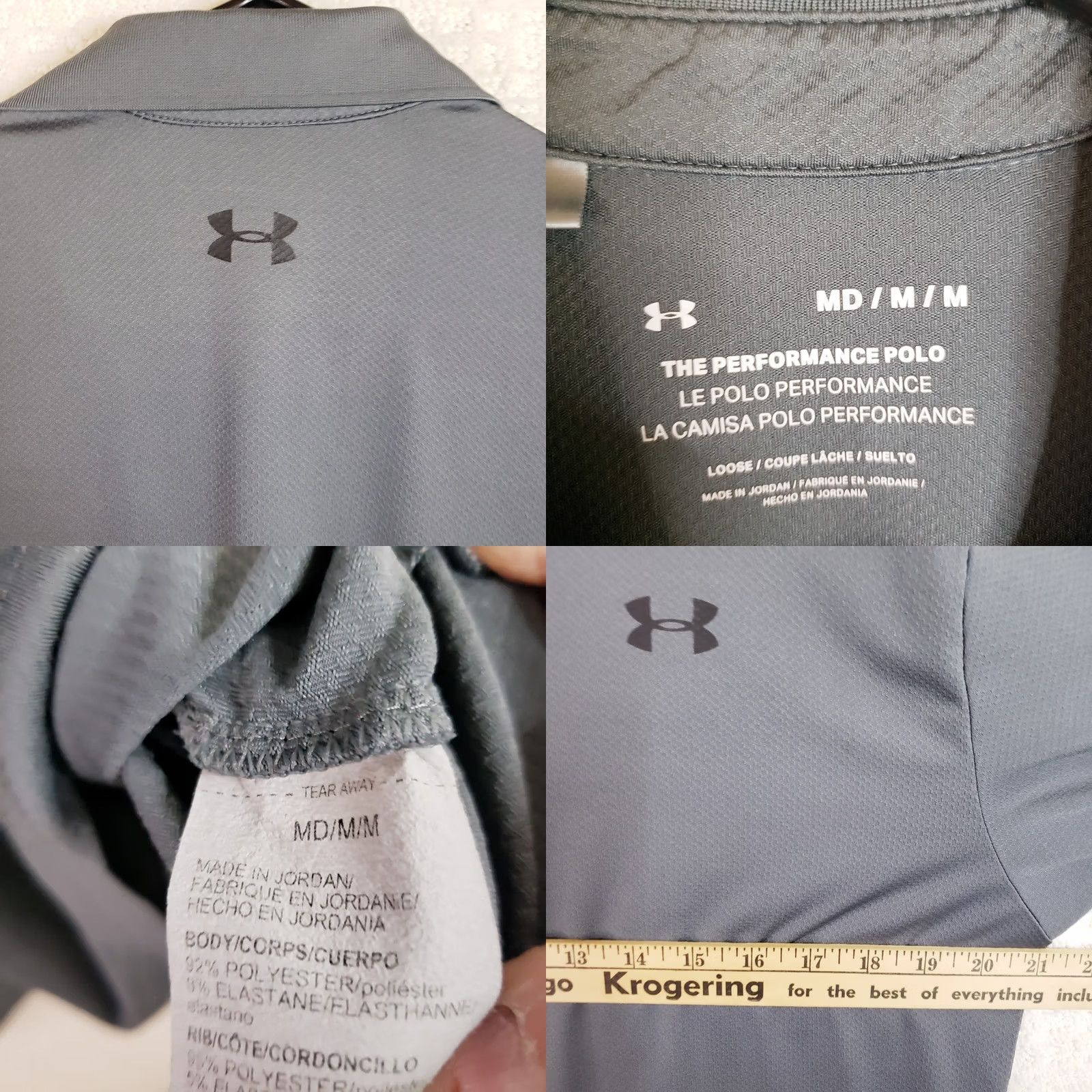 Under Armour Under Armour Shirt Mens Medium Gray Polo HeatGear Performance Short Sleeve Size US M / EU 48-50 / 2 - 8 Thumbnail