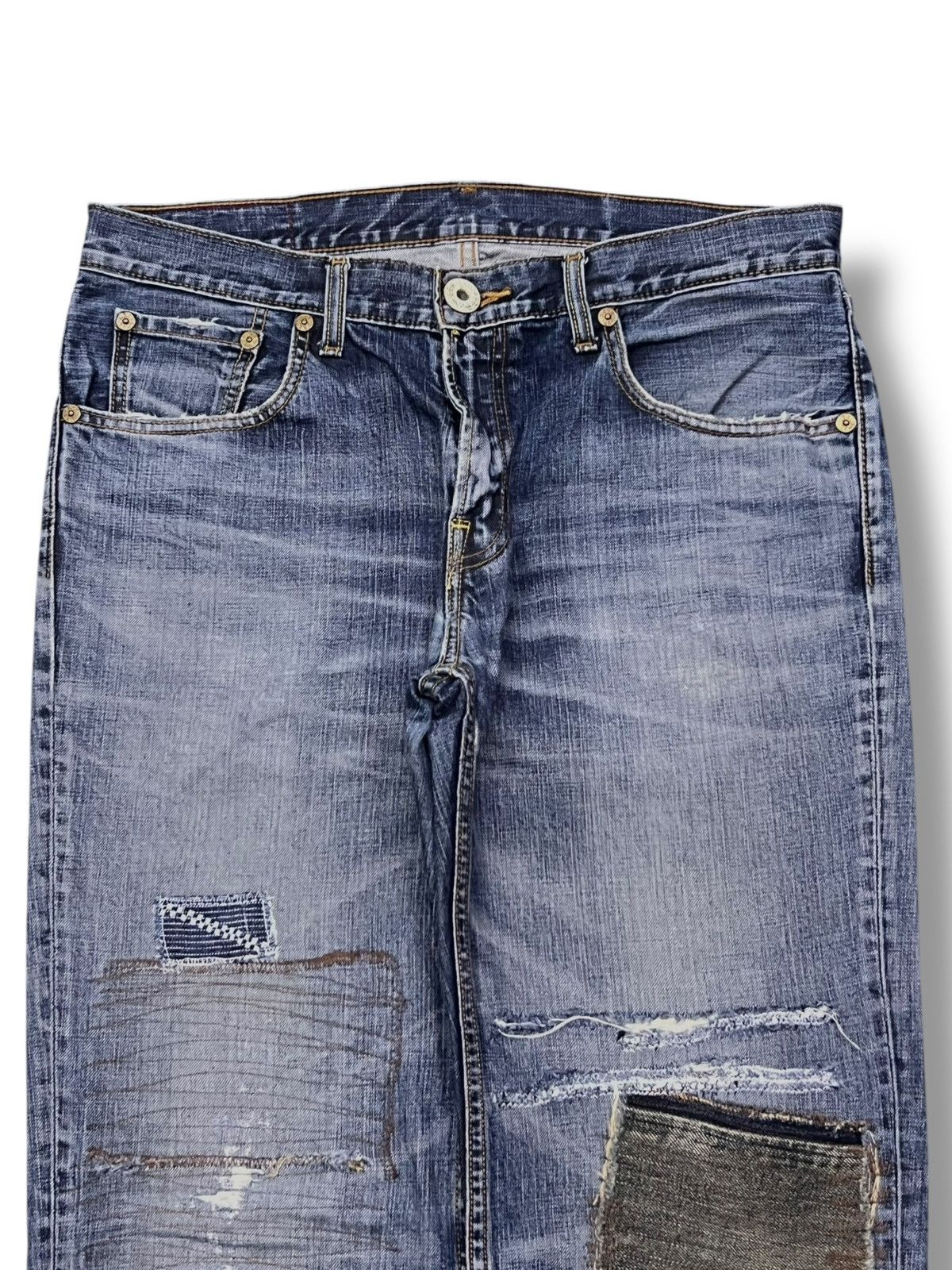 Levi's Vintage Levi’s 502 Denim Patches - Faded, Distressed Jeans Size US 35 - 4 Thumbnail