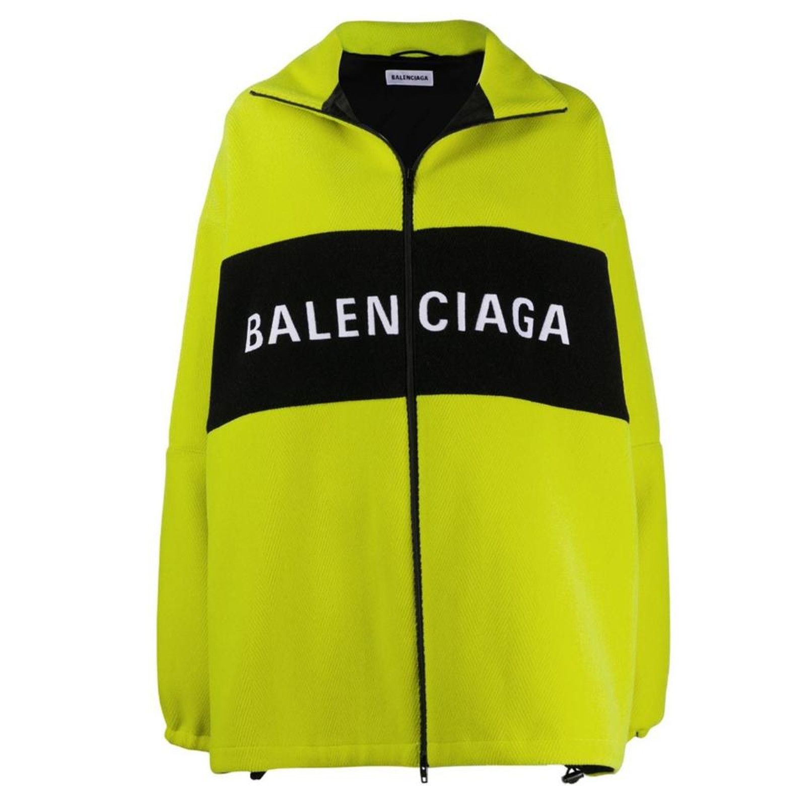 Balenciaga Oversized logo color block wool blend track jacket Size L / US 10 / IT 46 - 1 Thumbnail