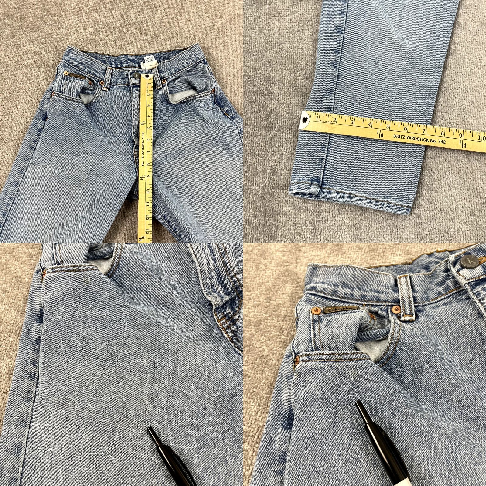 Calvin Klein VINTAGE CALVIN KLEIN Jeans Womens 26x26 Light Blue Denim Slim Straight 8 100% Cotton Blue Womens Jeans Size 30" / US 8 / IT 44 - 8 Thumbnail