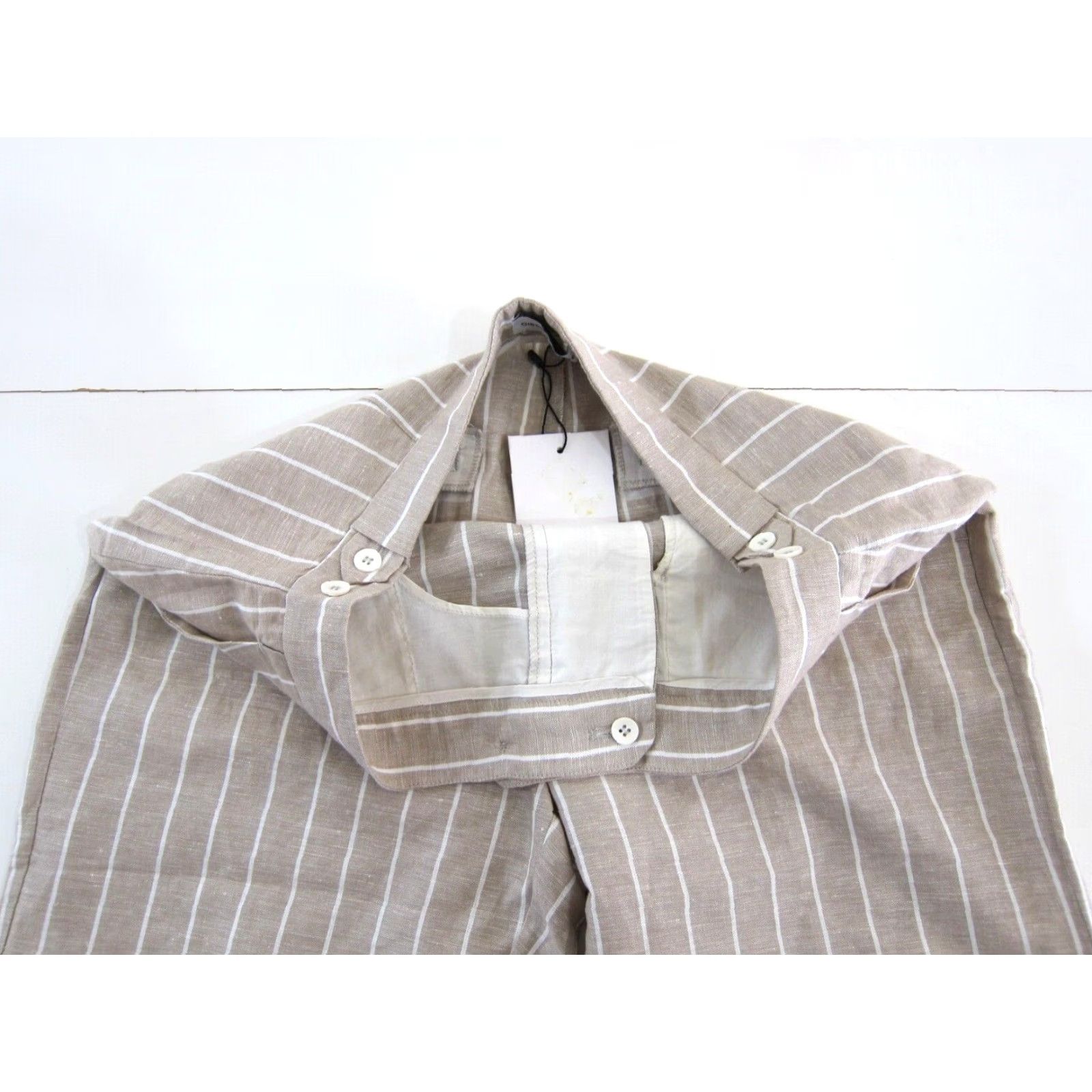 Vintage NWT Gibson Latimer Bermuda Linen Beige Stripe Flat Front Short 6 Women Bermuda Linen Beige Stripe NWT Gibson Latimer Women Short 6 Size 28" / US 6 / IT 42 - 6 Thumbnail