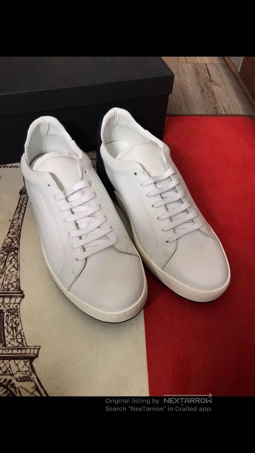 Jil Sander White Leather Sneakers.