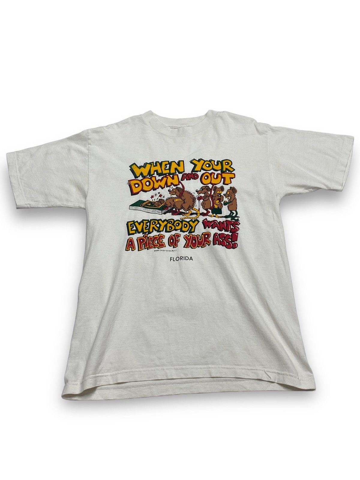 Vintage 1999 Vintage RATS Pleasuring Florida Big Logo T Shirt Size US M / EU 48-50 / 2 - 1 Thumbnail