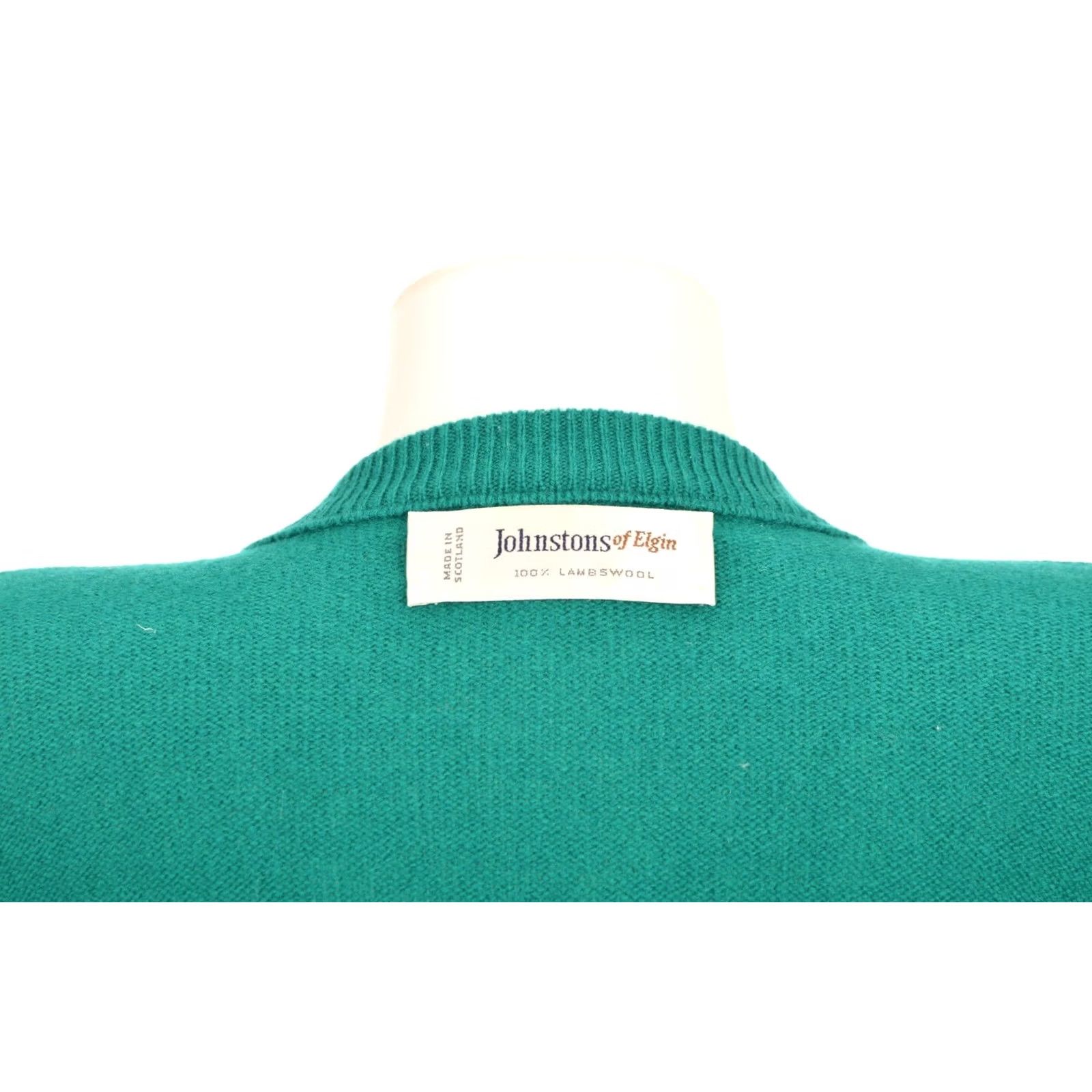 Johnstons Of Elgin DDP Johnstons of Elgin Womens Green Cardigan Sweater XL Size 42" / 107 cm 20.87" Chest 65 cm Back Length Cardigan Womens Green Knit Sweater Size XL / US 12-14 / IT 48-50 - 5 Thumbnail