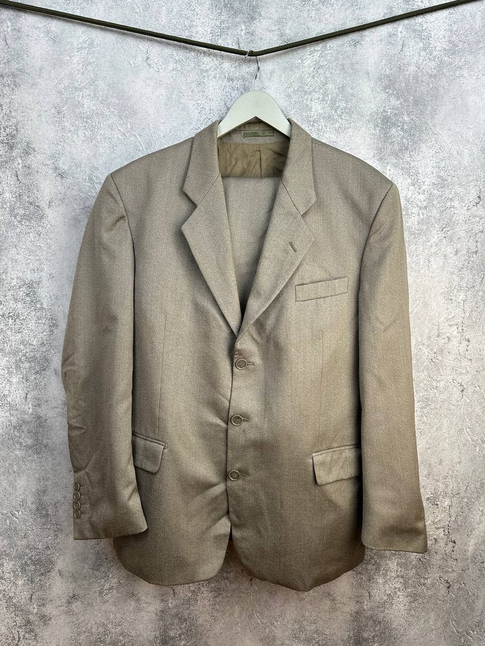 Yves Saint Laurent Yves Saint Laurent Pour Homme Pure Wool Beige Two-Piece Suit Size 54R - 3 Thumbnail